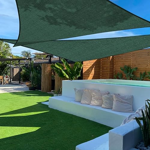 Miniatura 24 de TANG Vela de Sombra Solar Triangular de 10' x 10' x 10' Pies, Toldo de Sombra, Cubierta de Patio, Bloqueo UV, Tela Permeable para Pérgola, Patio