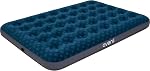 Avenli Air Matelas Queen Set avec oreiller & Pompe à main, Matelas gonflable, 203 x 152 x 22 cm pour 2 Adultes & 1 Petit, haut enroulé Air Lit, invité portable & Lit de camping, Matelas de soufflage, Bleu marine