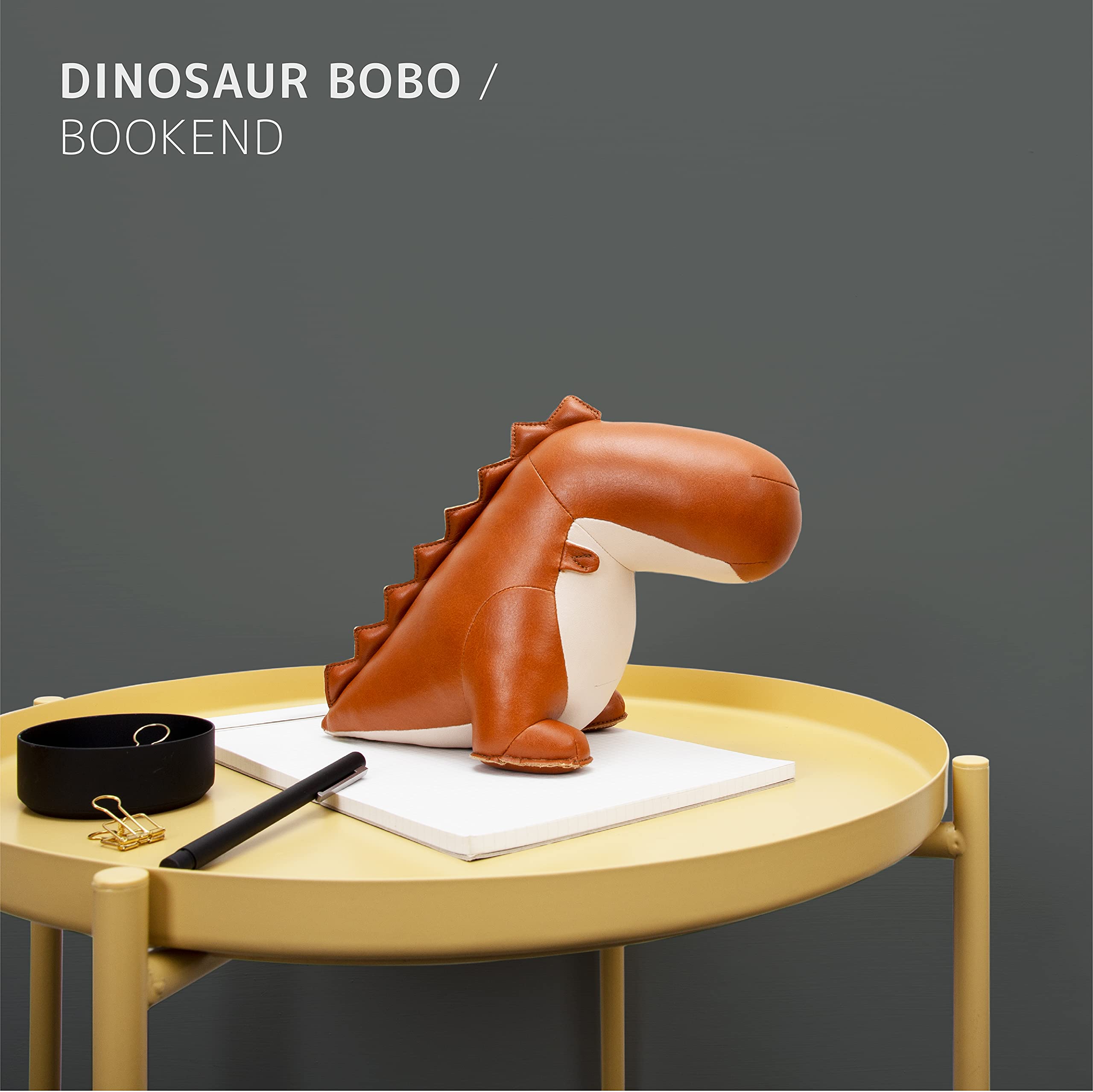 Zuny Series - Fermalibri per mensole, decorazione da ufficio, motivo: dinosauro Bobo
