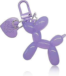 LAEKOU Jelly Balloon Dog Design Keychain for Women, Cute Girls Key Chain, Bag Charms Accessories for Car Purse Backpack