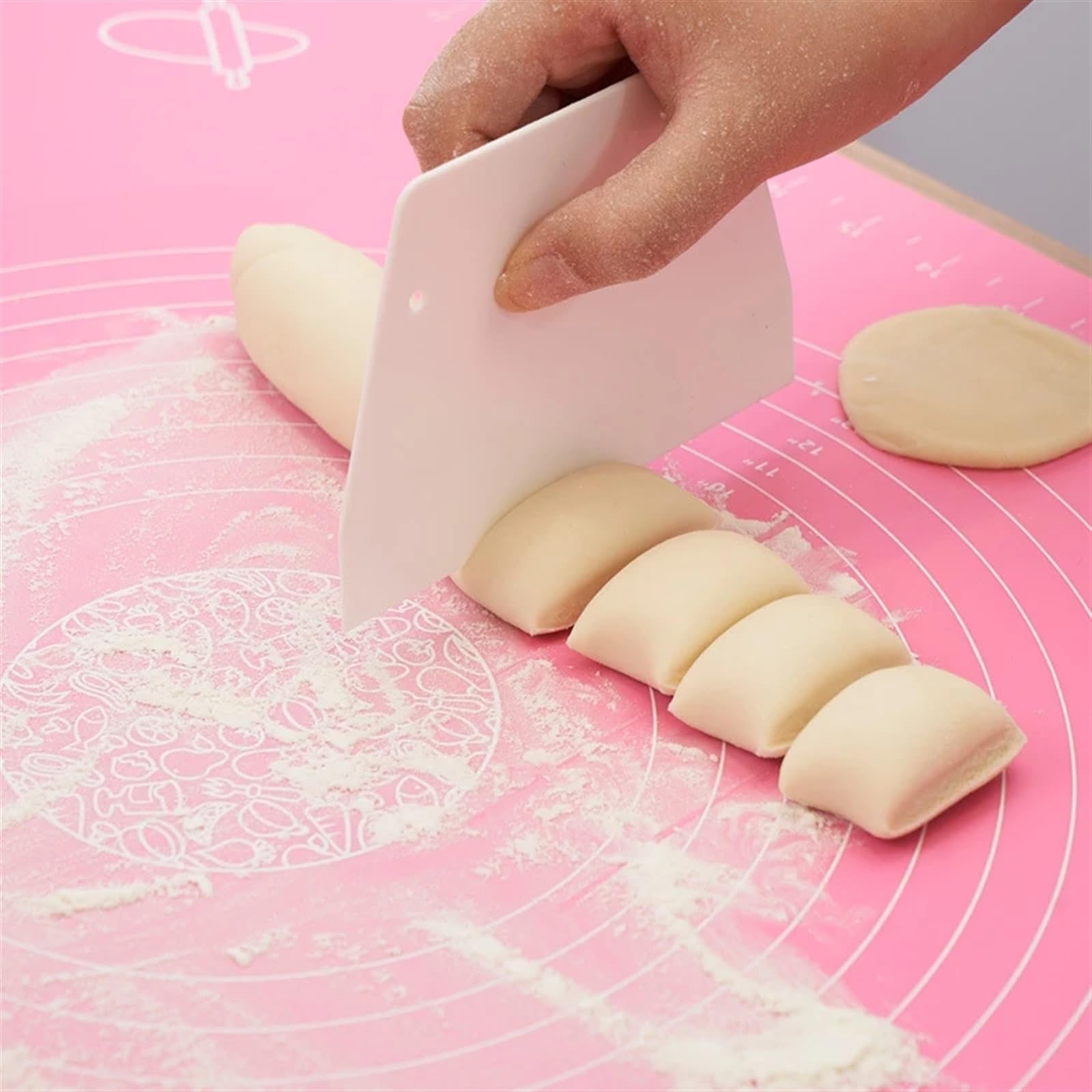 Teigunterlage Silikon-Backmatte, Pizzateig-Maker, Gebäck, Küchenhelfer, Kochutensilien, Utensilien, Backgeschirr, Kneten Silikon Backmatte (Color : Blue, Size : 50x70cm)