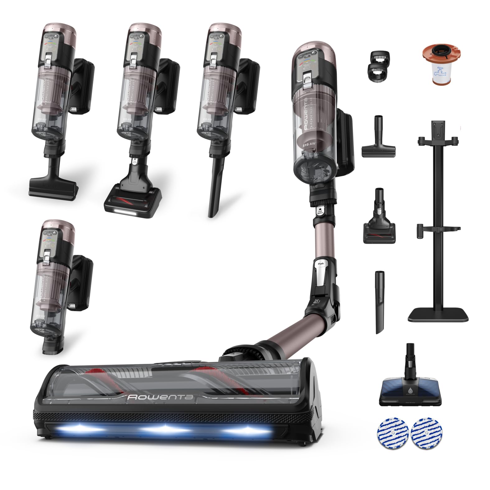 Rowenta X-Force Flex 16.60 kabelloser Akkustaubsauger, Extreme Saugkraft, 315 Air Watt, optimale Ergebnisse auf Allen Böden, LED-Beleuchtung, 2 Stunden Laufzeit, Flex-Gelenk, inkl. Zubehör, RH9CD9E0