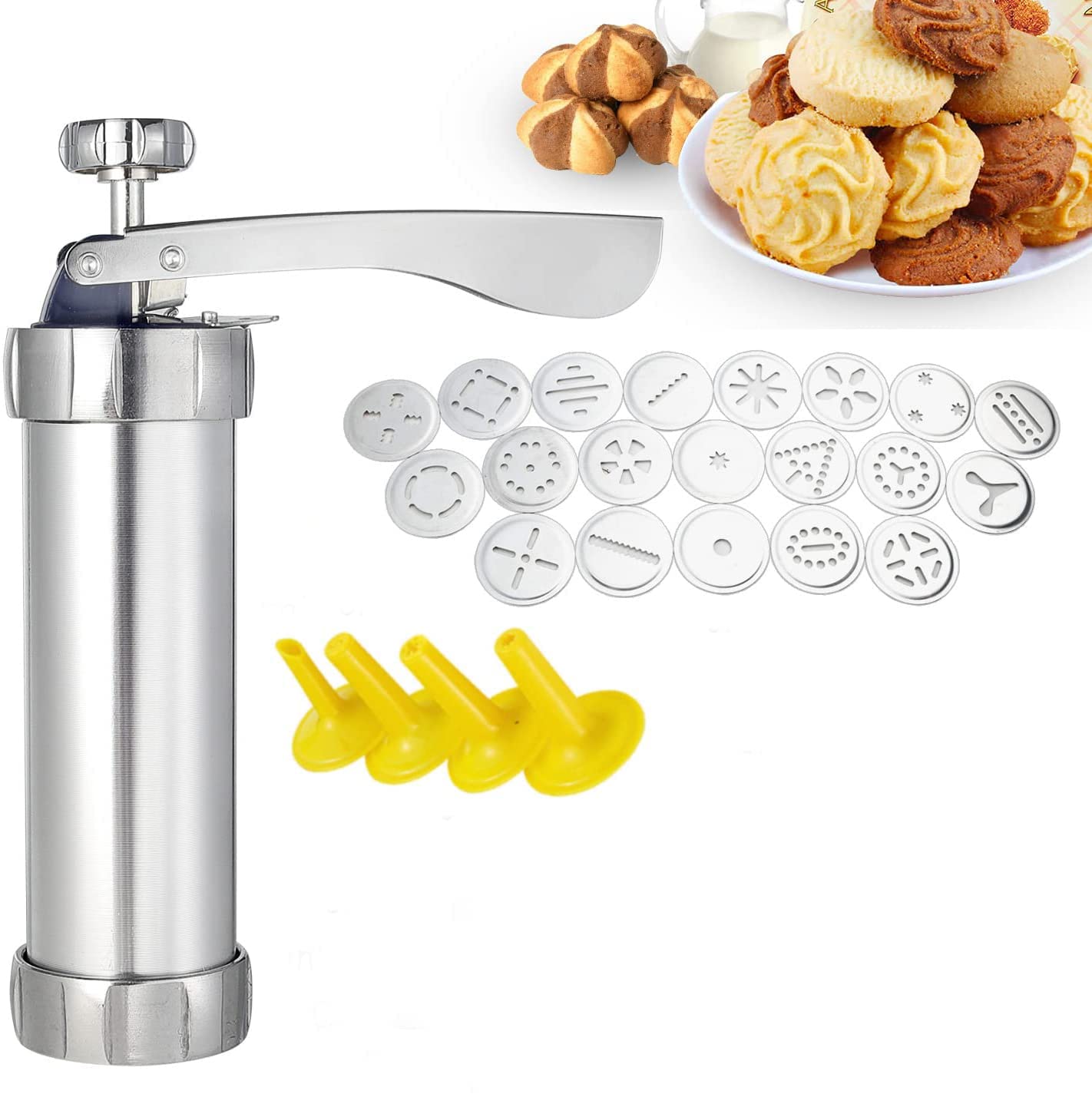 Presse à Biscuits Deluxe - Pistolet Décorateur Avec Disques Et Embouts - Neuve En Boîte