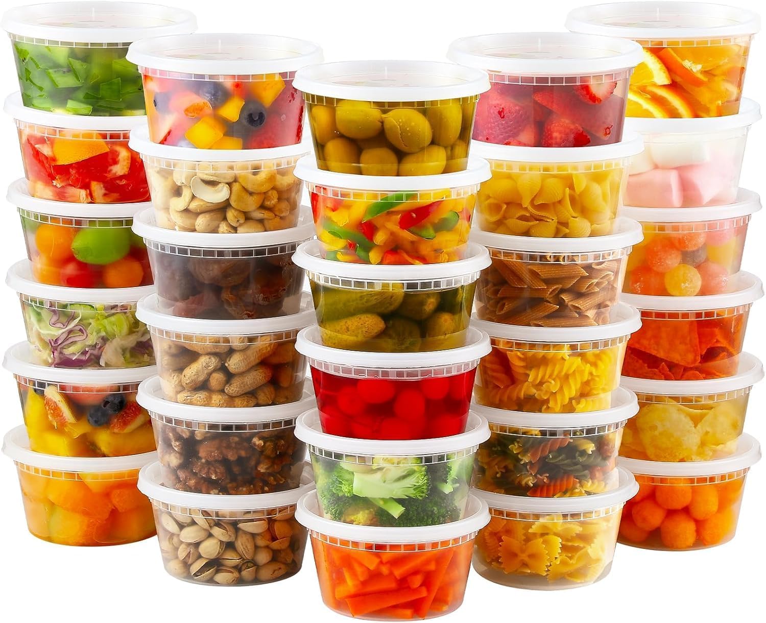 JOKOLO 10oz. (12cm X 5cm) Containers with Air tight Lids, BPA Free, Reusable Plastic Food Container, Disposable Bowl Round, Safe for Freezer/Microwavable/Dishwasher (300 ML) (10) — image 1
