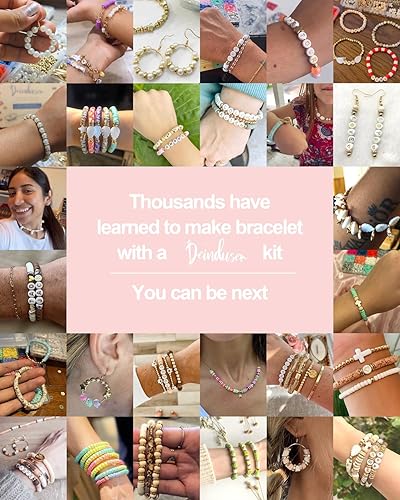 Miniatura 2 de Deinduser Kit de fabricación de pulseras de cuentas de arcilla 6000, cuentas Heishi de polímero con dijes, regalos para artes y manualidades para