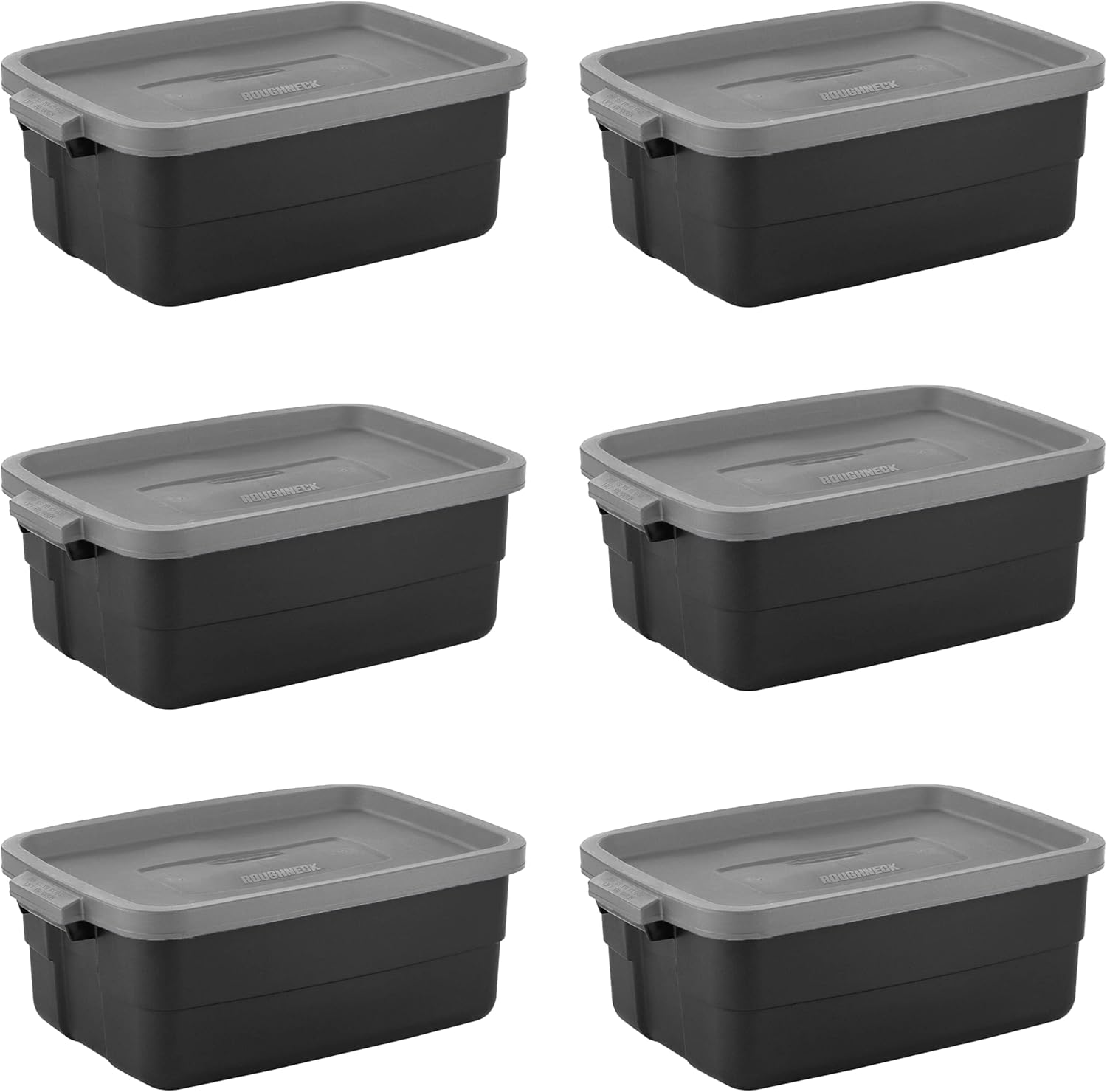 Rubbermaid Roughneck️ 10 Gallon Storage Totes, Pack of 6, Durable