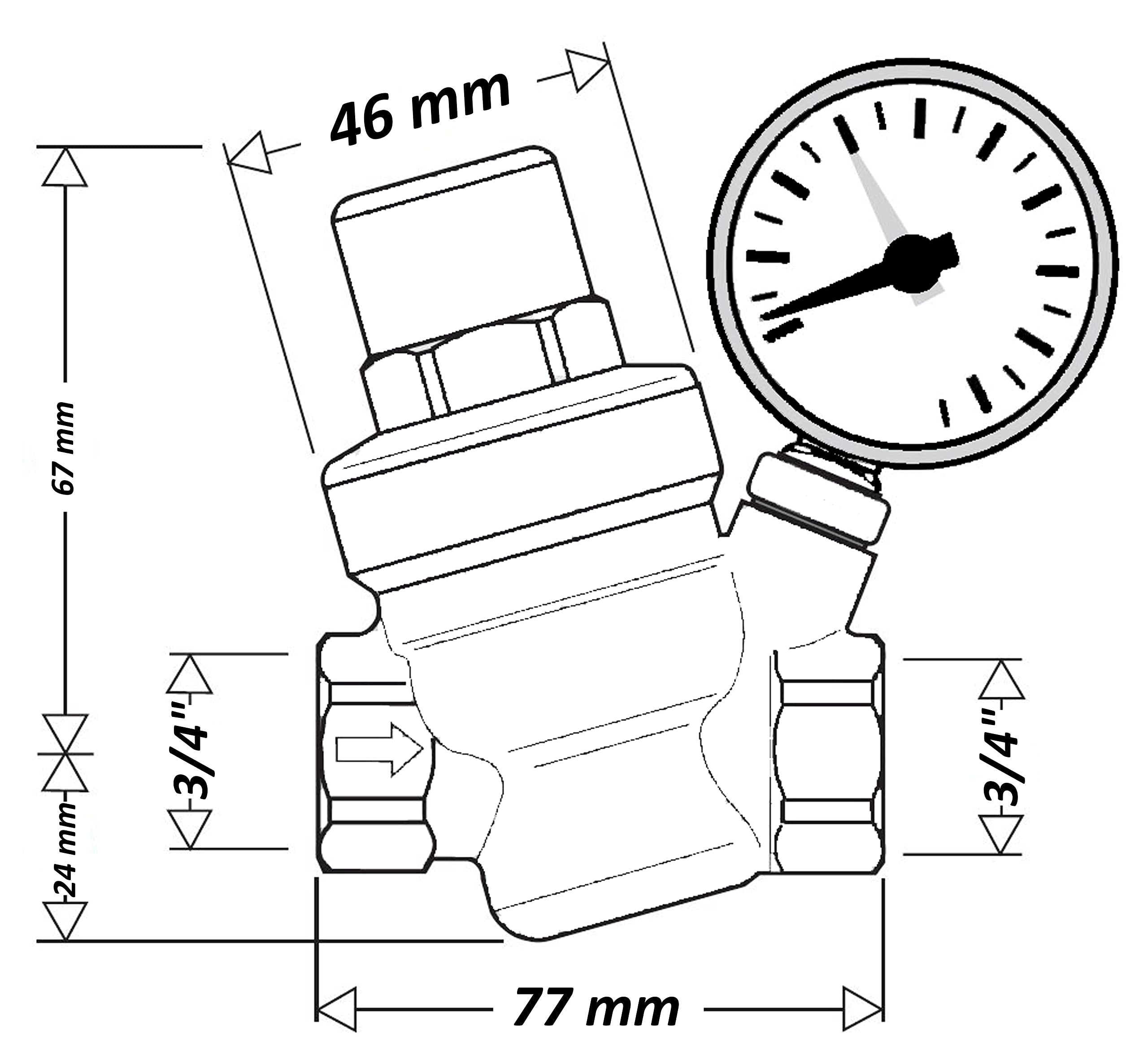 Riduttore Di Pressione Acqua 3/4'' Con Manometro E Filtro - Ottone - Regolabile 1-6 Bar - Foto 12