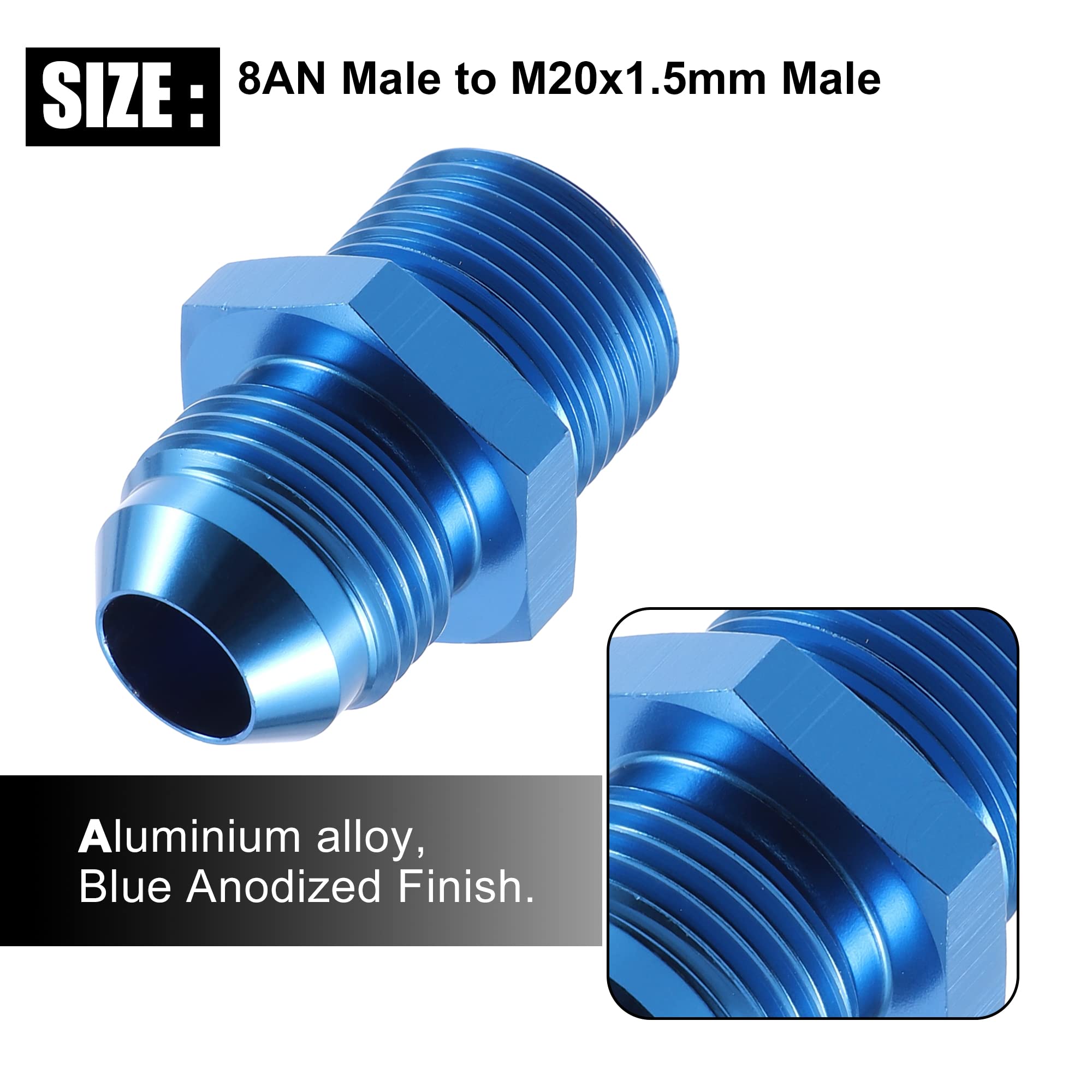 Amazon.com: X AUTOHAUX Blue 8AN Male to M20x1.5mm Male Metric