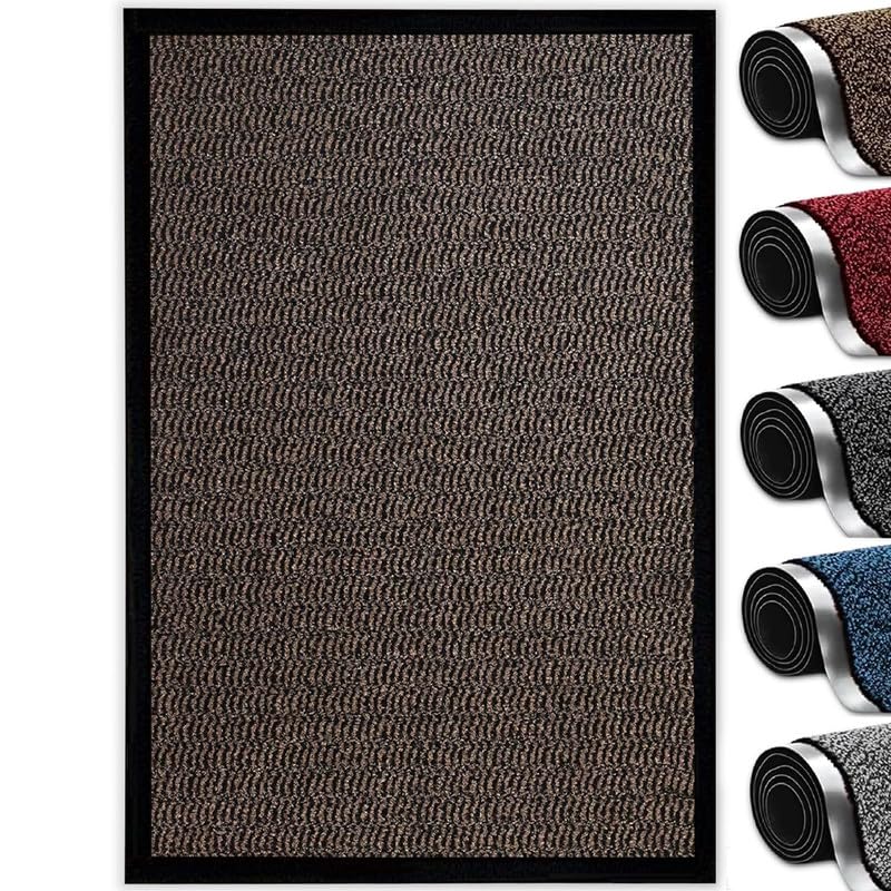 Abaseen Heavy Duty Dirt Trapper Runner Mat, Non-Slip PVC, Brown, 90x200cm โ image 1
