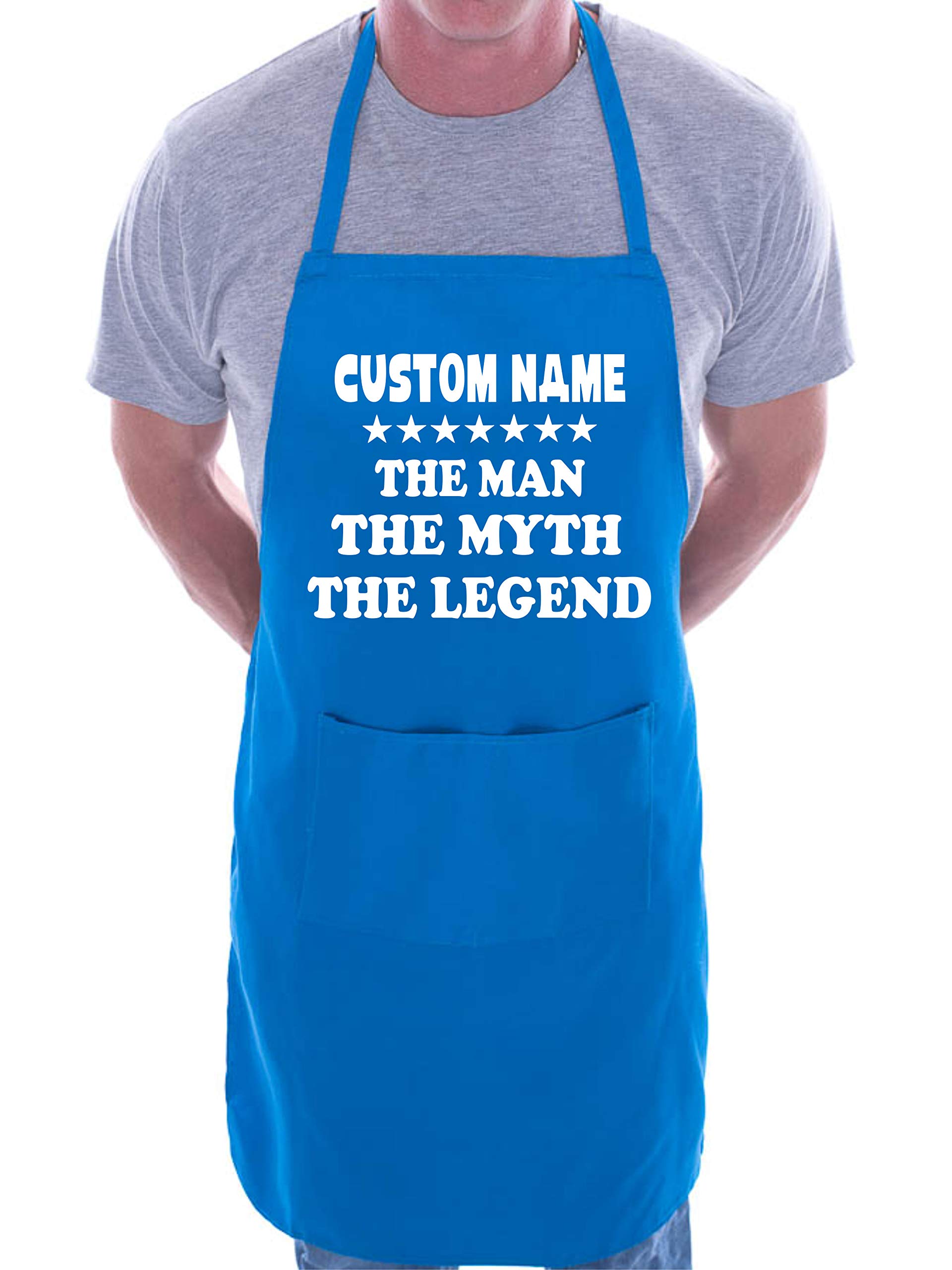 Print4u Blue Personalised Apron The Man The Myth Custom Name Here