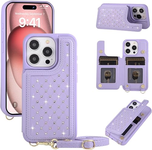 KYFSJPT Crossbody Wallet Case for iPhone 16 Pro Max(6.9") with Detachable Strap 