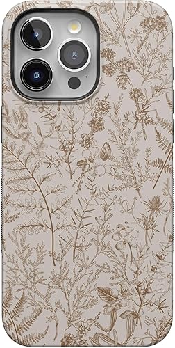 Vista 985 de Casely Funda para iPhone 15 Pro Jardín Secreto Flores mixtas Funda atrevida Compatible con MagSafe y botón de acción Jardín Secreto Floral