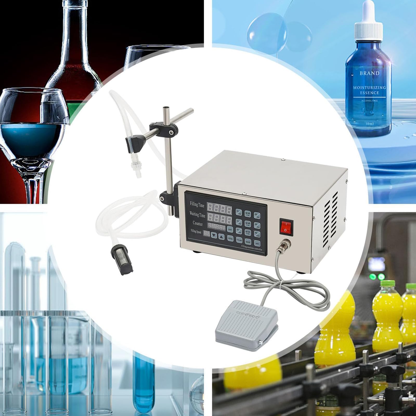 Automatyczna cyfrowa maszyna do napełniania butelek, wypełniacz 5-3500 ml do soku, wody, olejków eterycznych i perfumów, dokładne i wydajne dozowanie