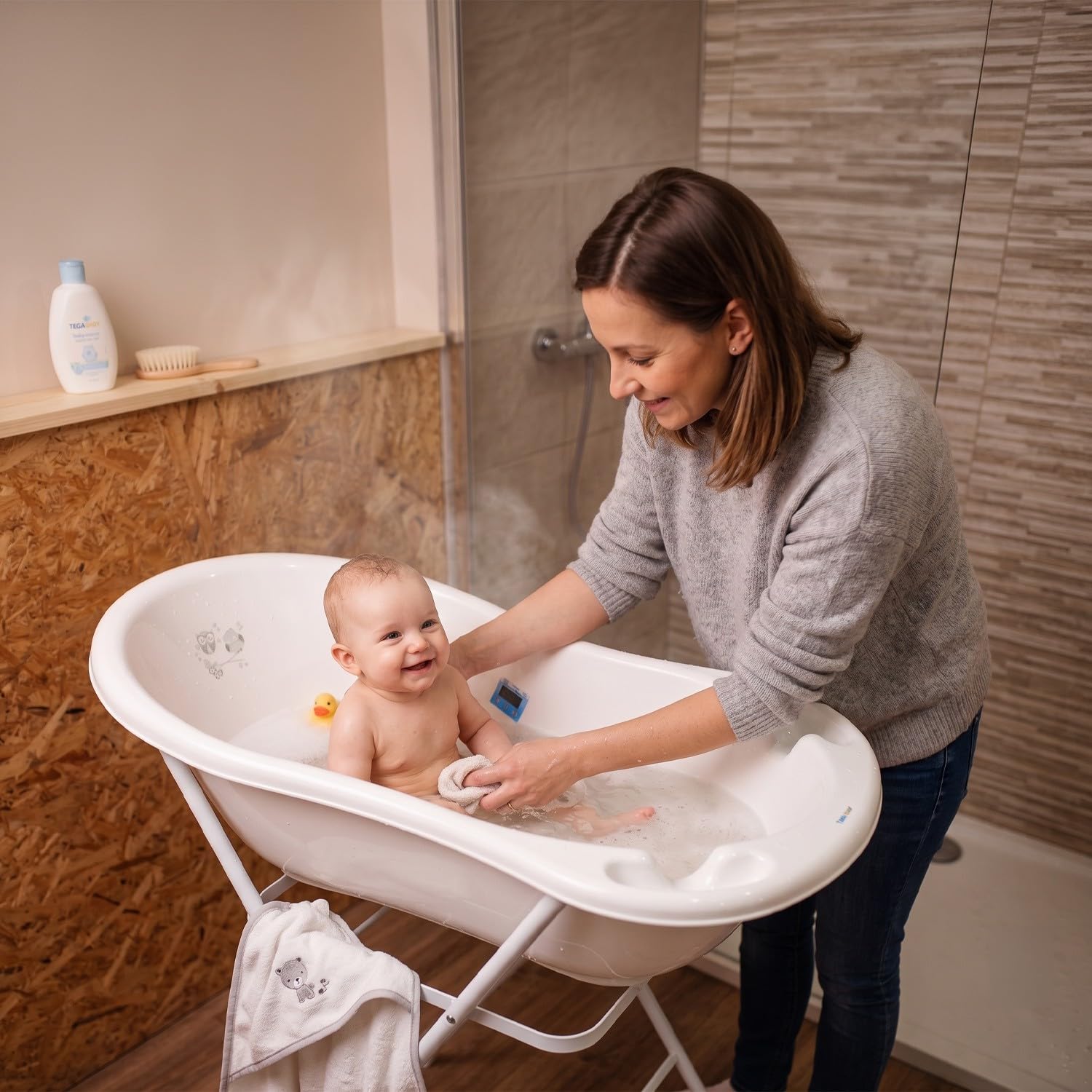 Bañera para bebé con termómetro blanco blanco Talla:102 cm