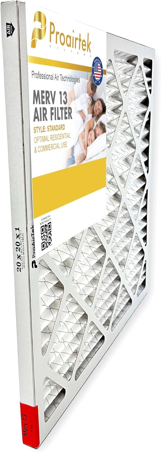 Proairtek AF20201M13SWH Model 20x20x1 Pack of 6 Air Filters, MERV 13; Ideal for Anyone Wanting Clean, Crisp Air in Their Home
