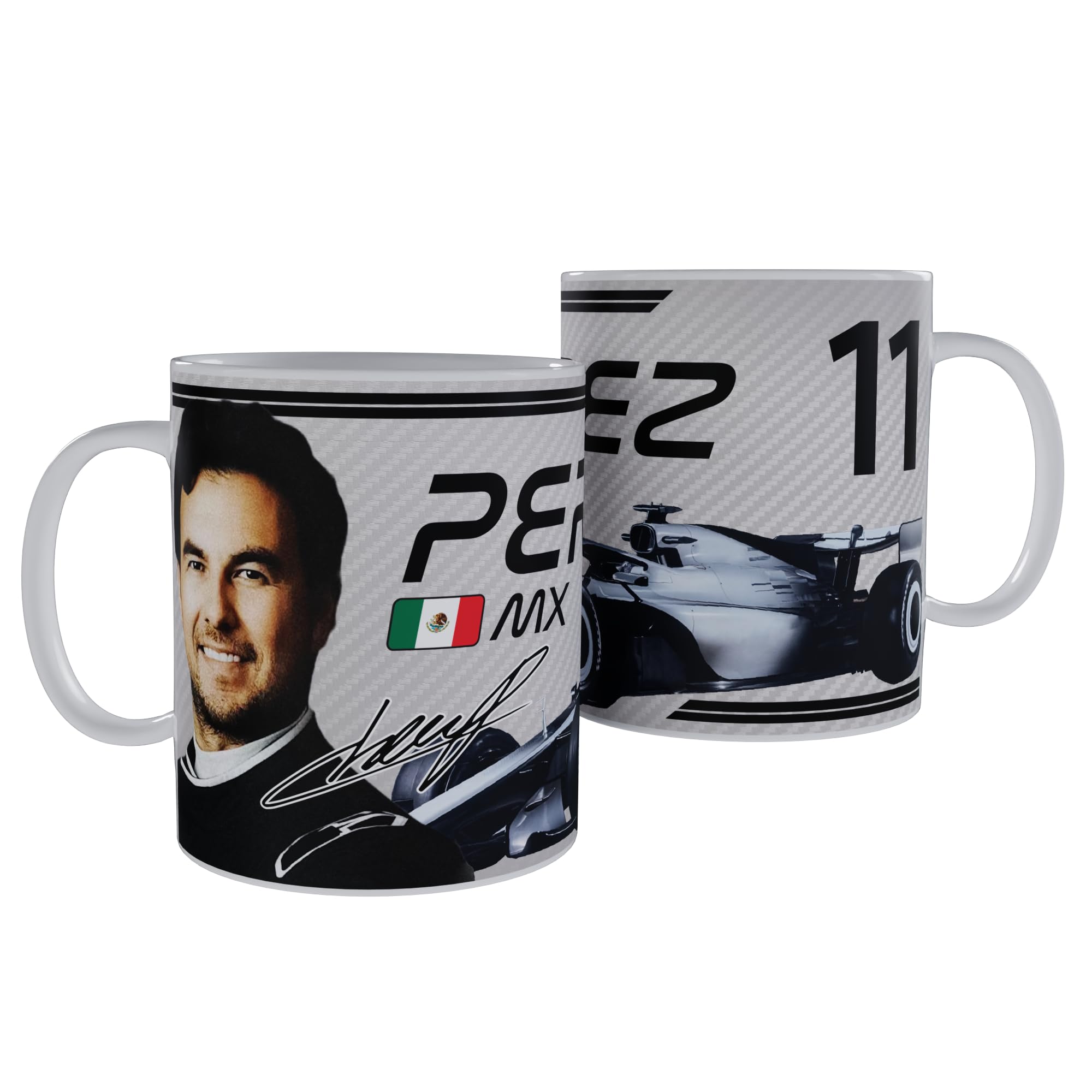 Partisan Perez Mug F1 Inspired Racing Fan Gift 11oz Ceramic Mug 2026 (Grey)