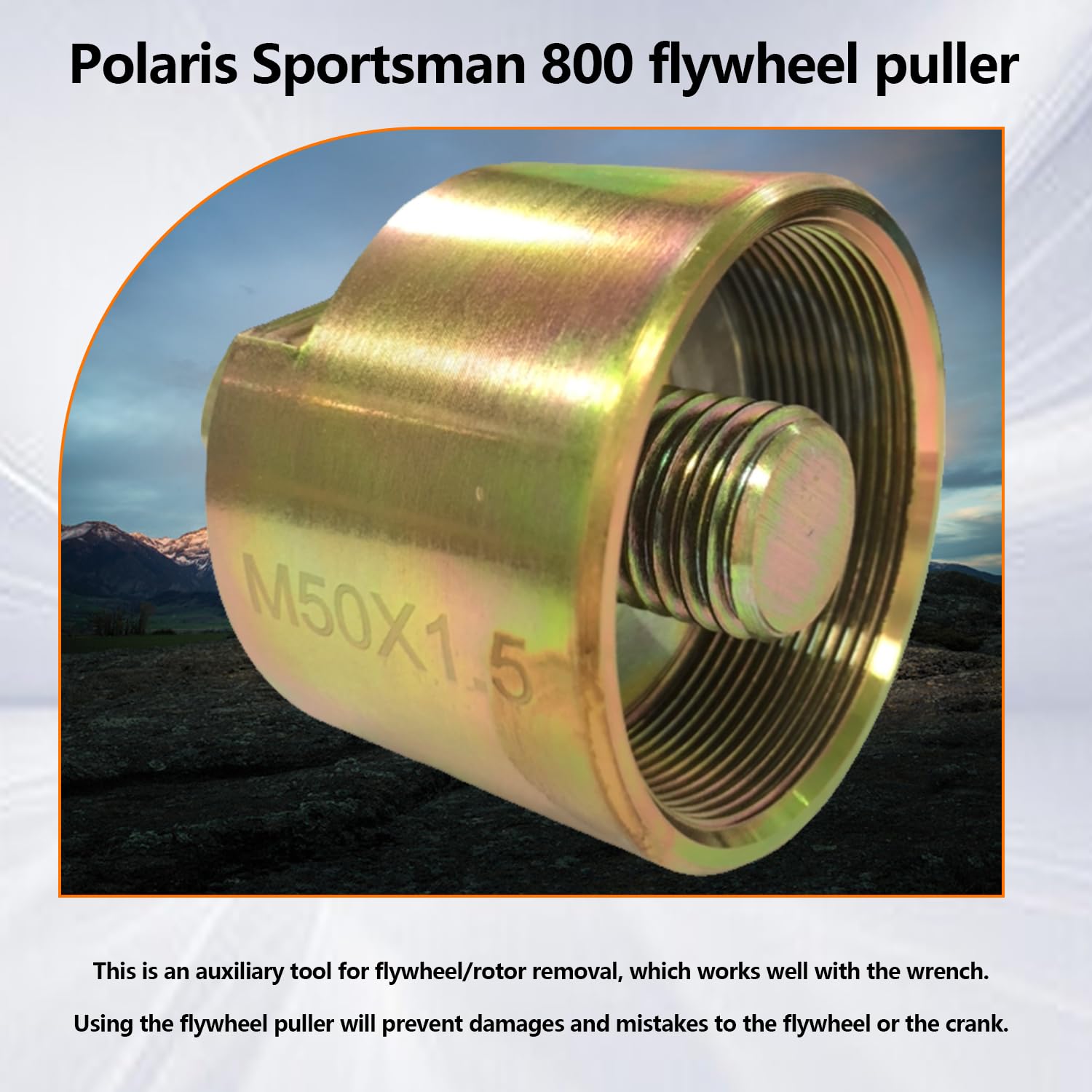 Extracteur De Volant Moteur 50 Mm X 1.5 Filetage Gauche – Compatible Polaris Ranger 570, RZR 570/900/1000, Sportsman 570 (2011-2018)