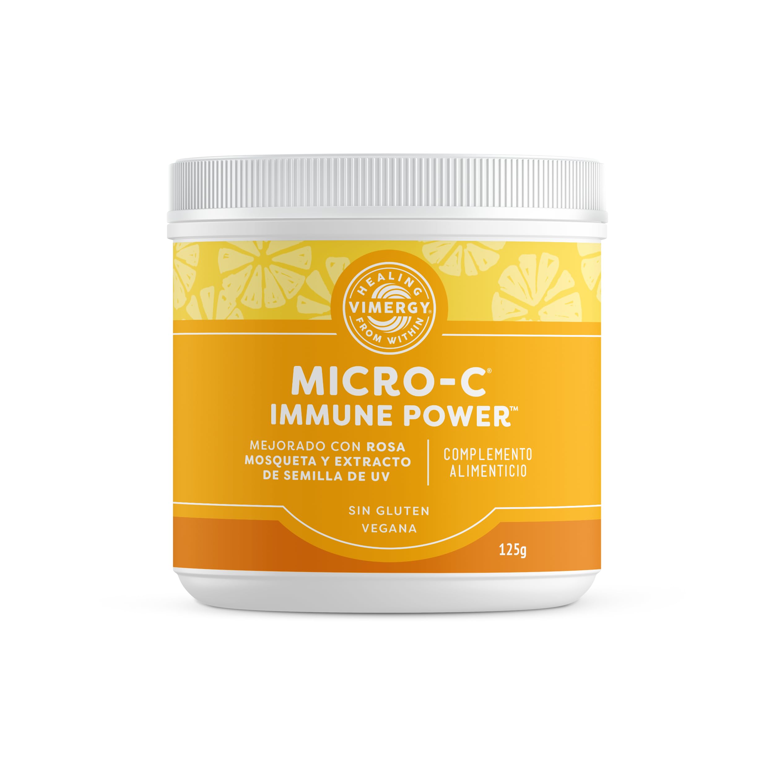 Vimergy Micro-C Immune Power* – 125g, 69 Dosis – Vitamina C Pura en Polvo, 1000 mg – Ácido Ascórbico Suave – – Ayuda al Sistema Inmunológico, Nervioso y Musculoesquelético – Sin Gluten - Vegano