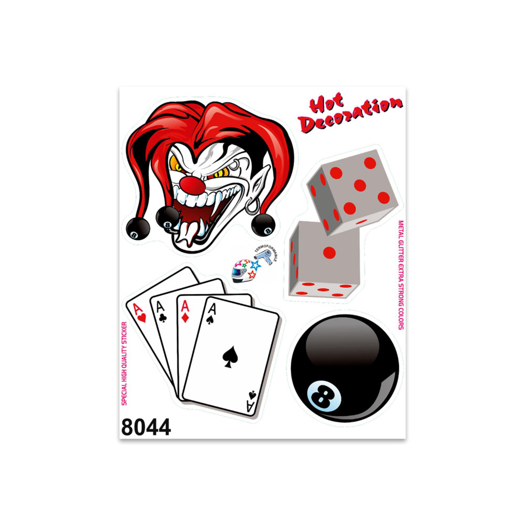 Quattroerre Sticker Joker, Cards, Dices, Ball 8, 14 x 16 cm