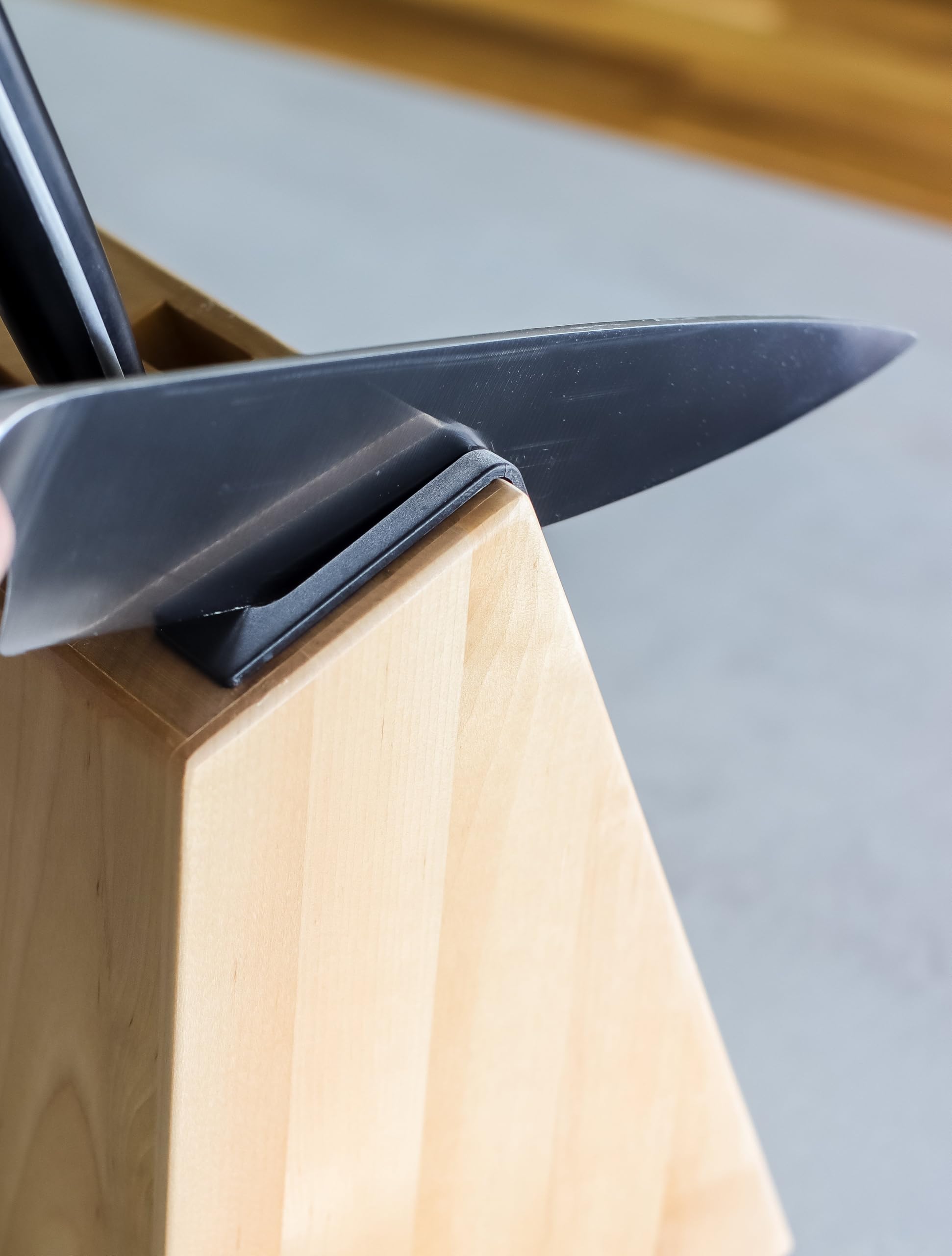 KitchenAid Gourmet Juego de cuchillos de acero japonés de 5 piezas con afilador y bloque de madera de abedul