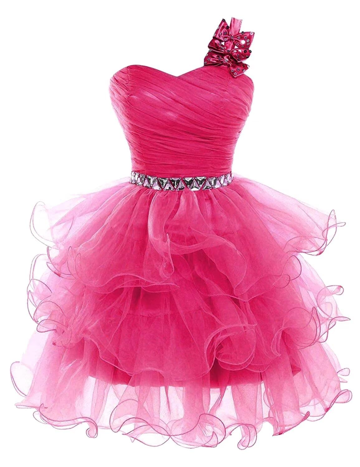 VOfuter Short Prom Dresses for Women Beaded Homecoming Dresses Pageant Tiered Short Evening Ball Gown Puffy with Bow