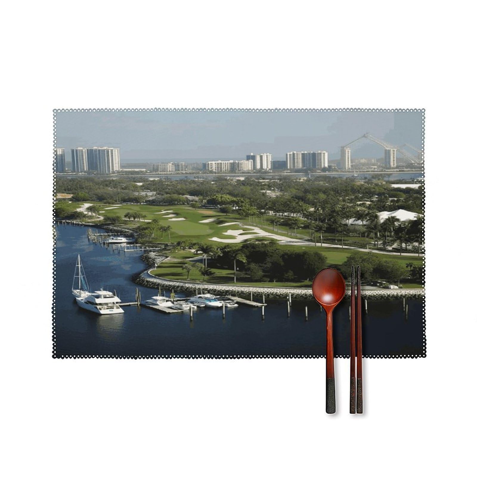 Fekiloot Style Golf Yacht Club Placemats Set Of 6,Table Mat