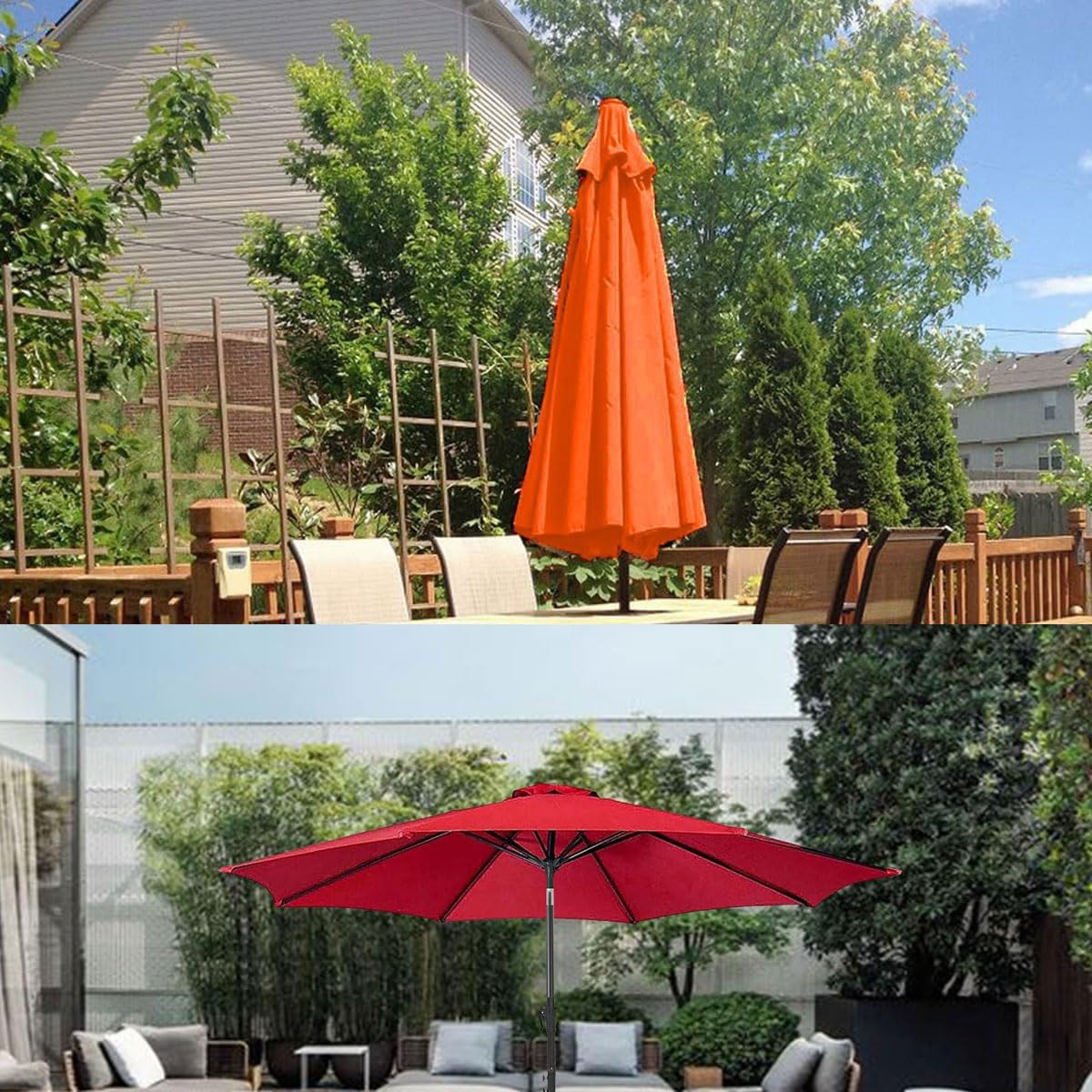 Amazon.com : Patio Table Umbrella Cover 6.6ft 7ft 7.5ft 8.2ft 9.8ft 11.5ft  13ft 8 ribs/6ribs Market Waterproof UV Resistant Patio Umbrella Replacement  Canopy Red 8 ribs-250cm(8.2ft) : Patio, Lawn & Garden