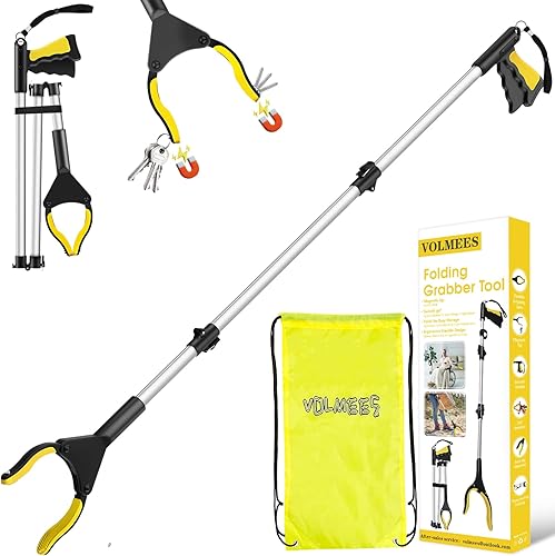 Herramienta de agarre extra larga de 43 pulgadas, agarradores para ancianos, herramienta de alcance con cuerda ajustable, herramienta de recogida de