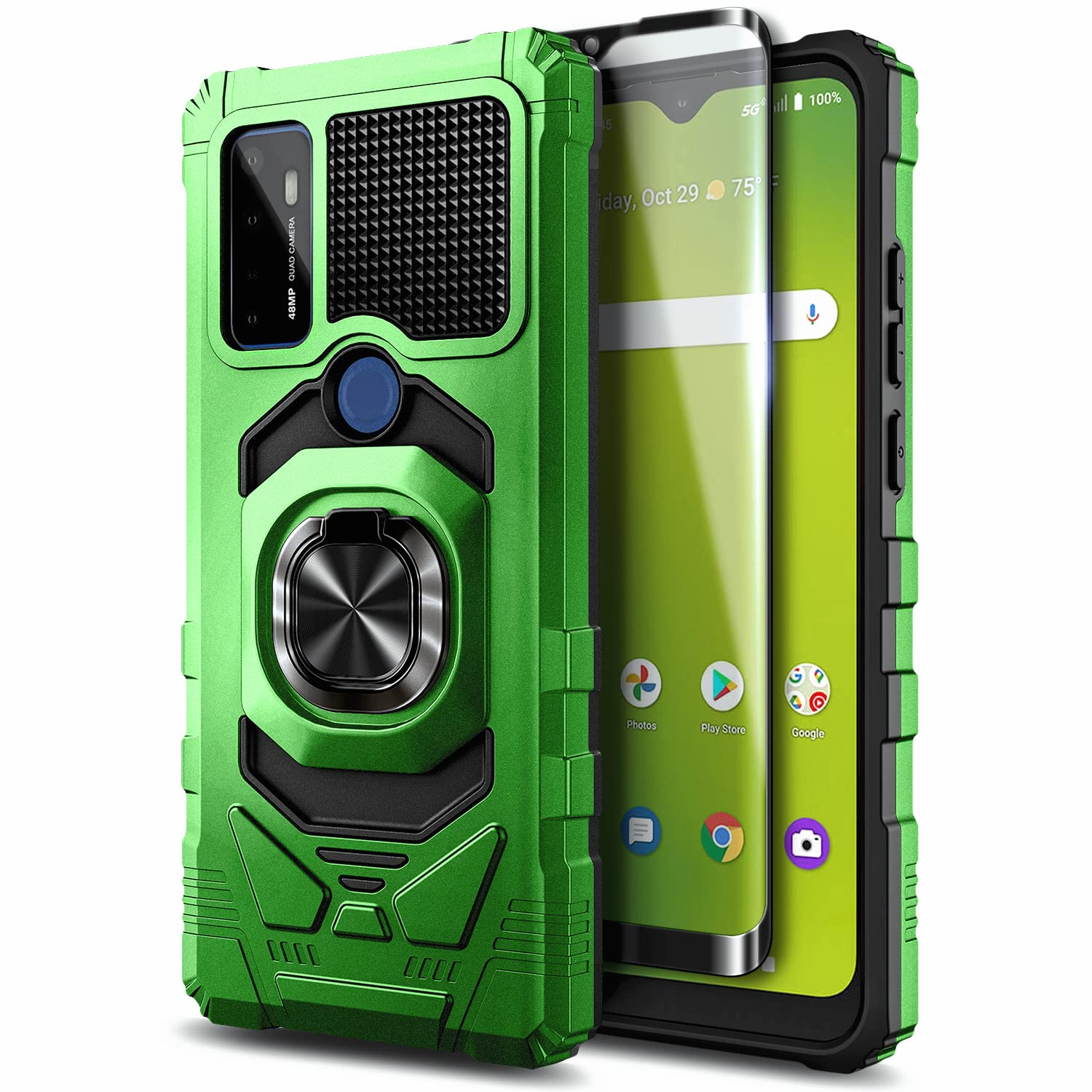 NZND Case for AT&T Radiant Max 5G, Cricket Dream 5G/Cricket Innovate 5G  with Tempered Glass Screen Protector (Maximum Coverage), Full-Body  Protective