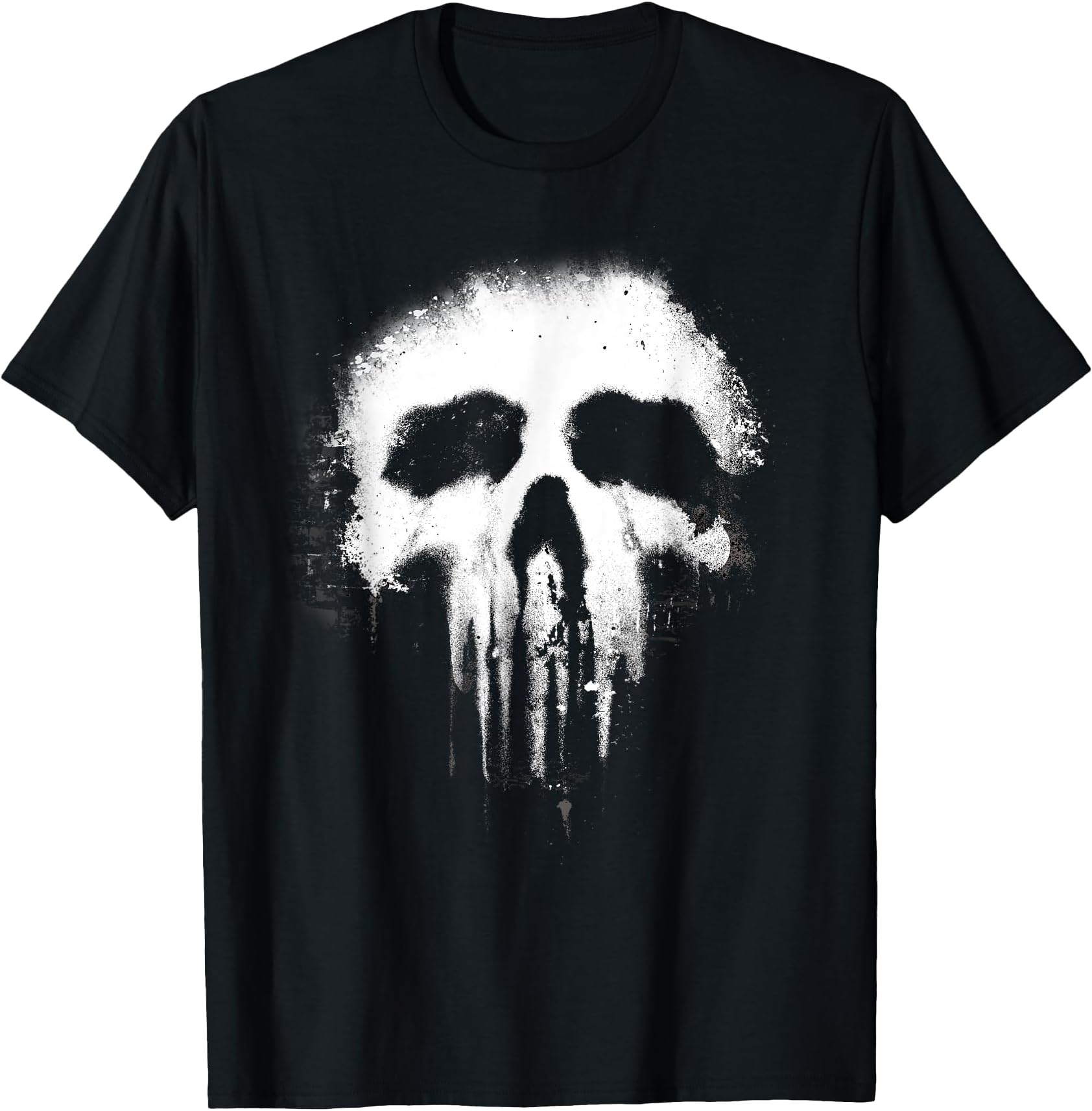 The Punisher Scary Grungy Skull Logo Graphic T-Shirt