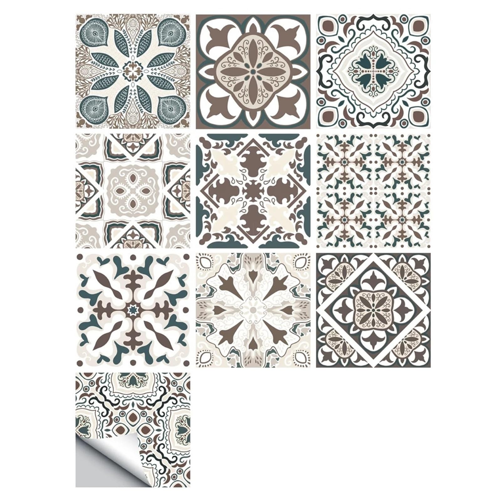 EJvkrbtx Matte Floor Tile Stickers Multicolor 10pcs 10x10cm,15x15cm,20x20cm(Color 7,15cmX15cmX10pcs)