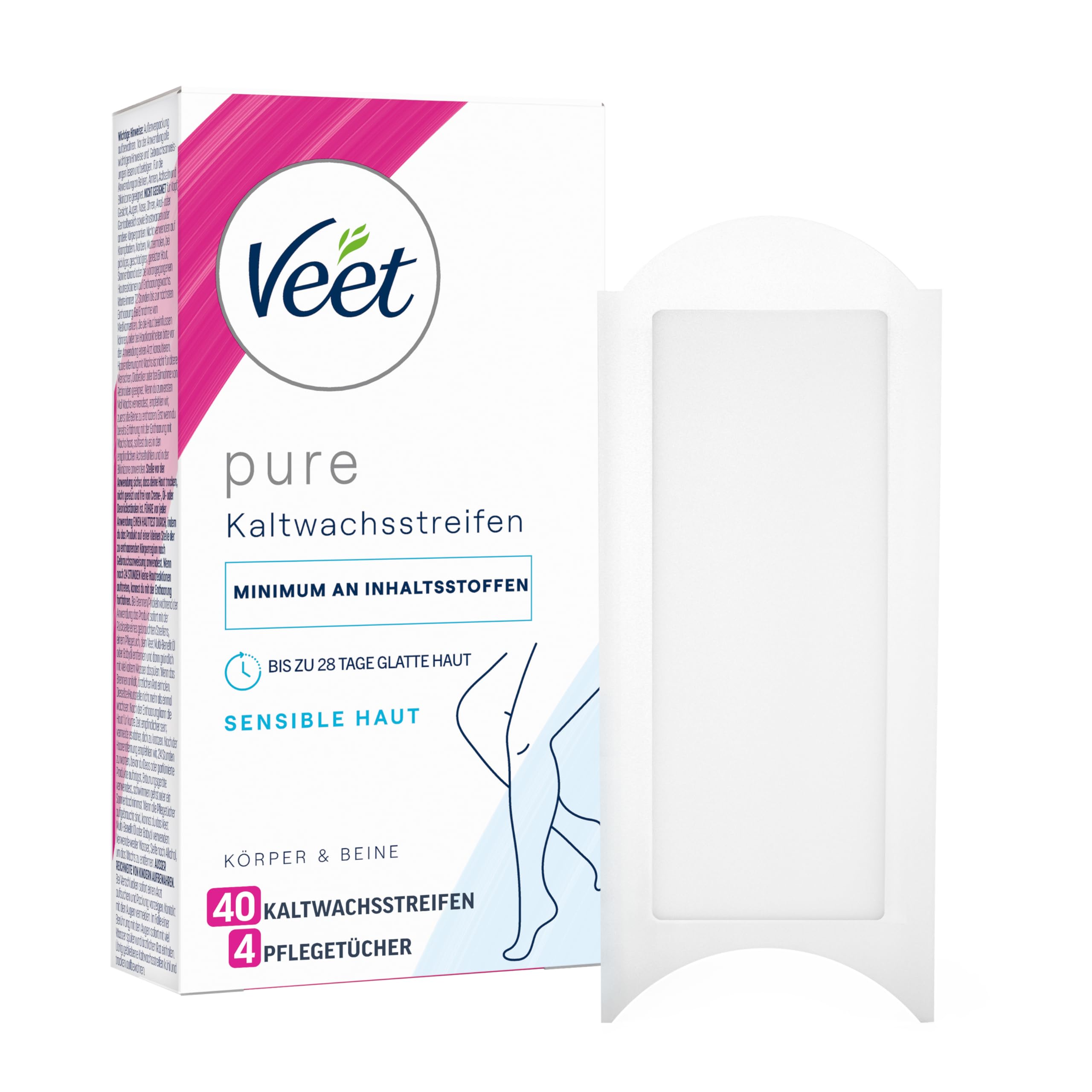 Veet Pure Kaltwachsstreifen für Körper, Arme & Beine