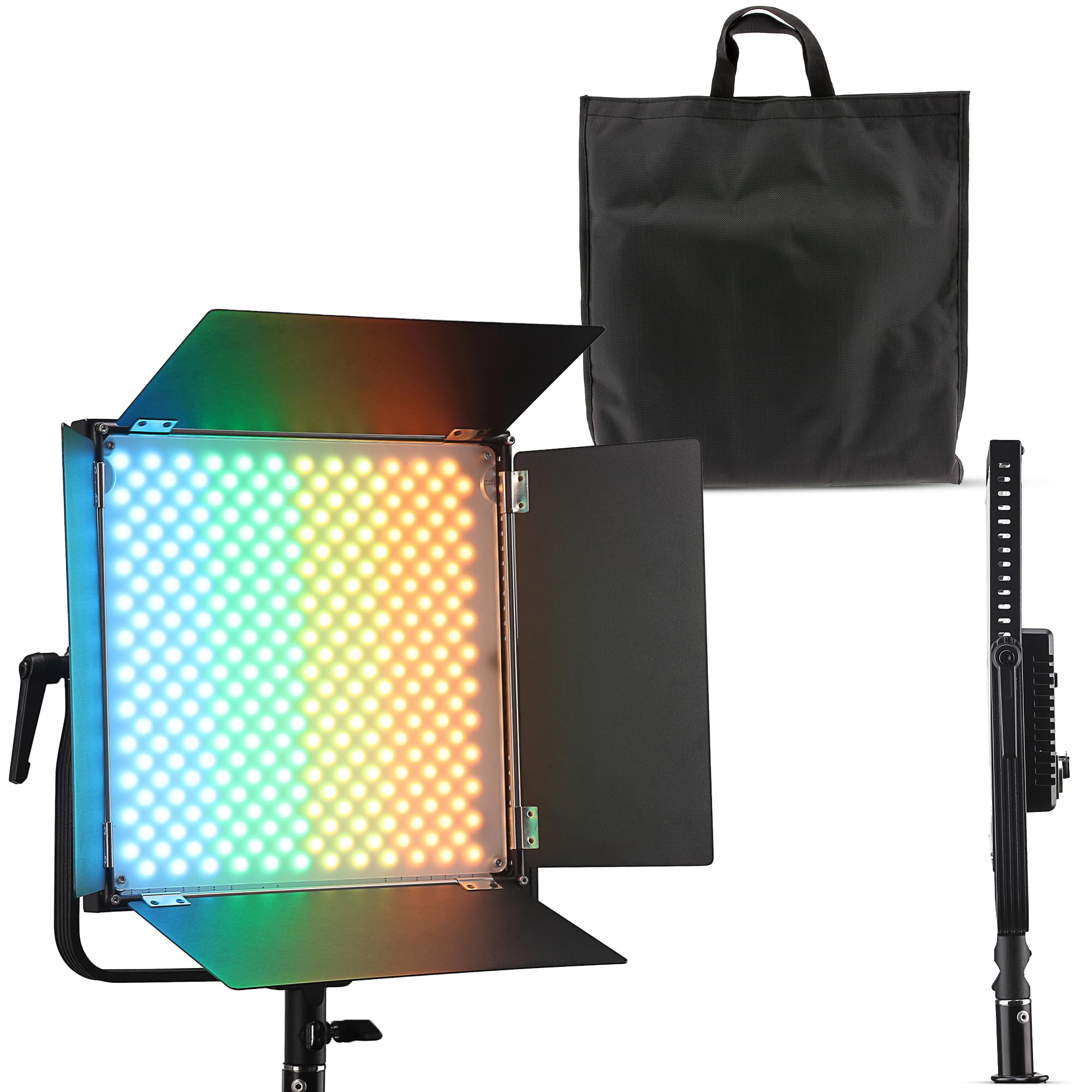 PATONA Premium LED - Luz de vídeo profesional para fotografía (60 W, RGB, COB LED, efectos especiales, pantalla, temperatura de color CCT 2700 K – 10000 K, luz blanca cálida/fría, 16 millones de