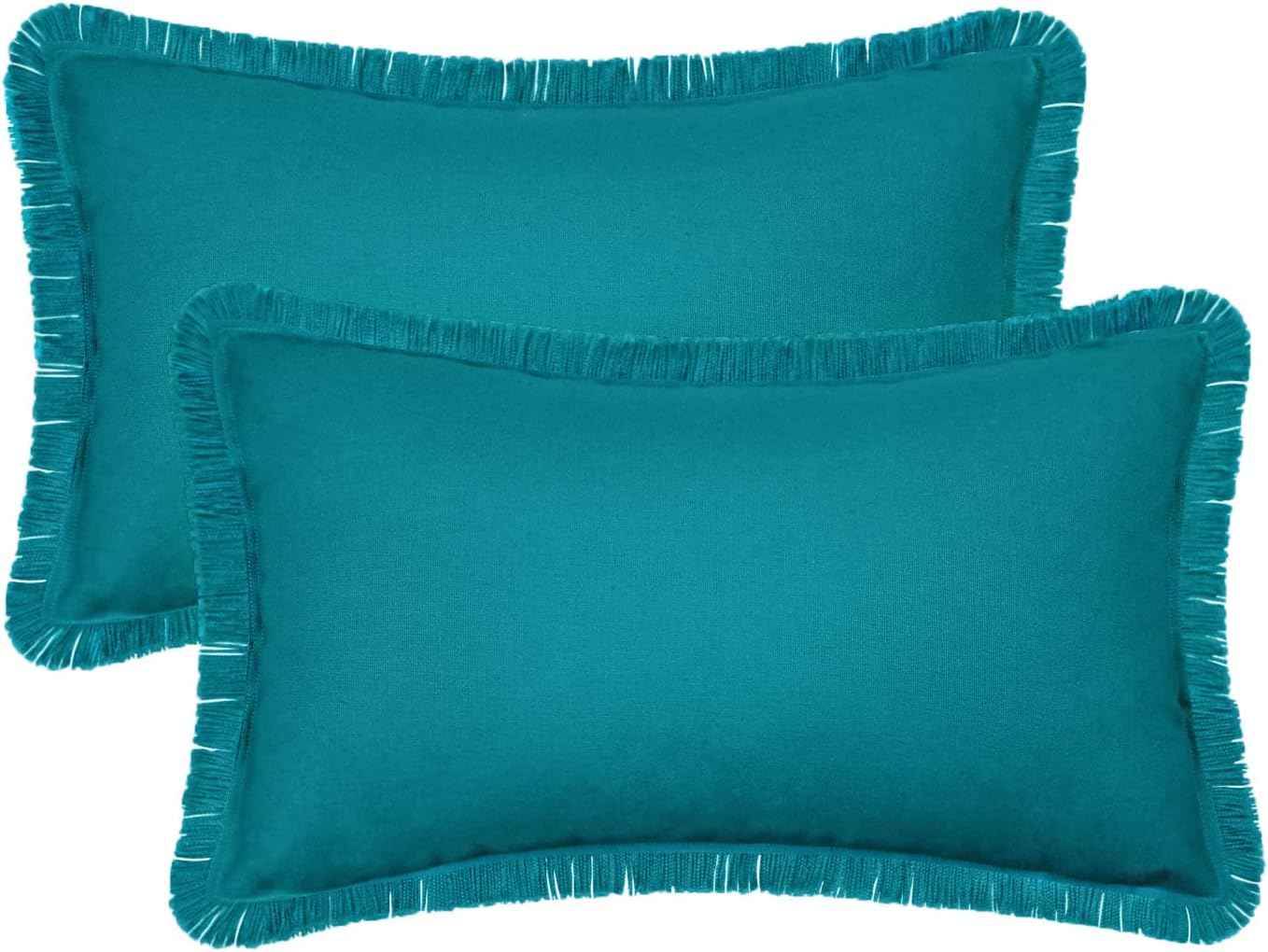 BRAWARM Pack of 2 Teal Throw Pillow Covers 12 X 20 Inches