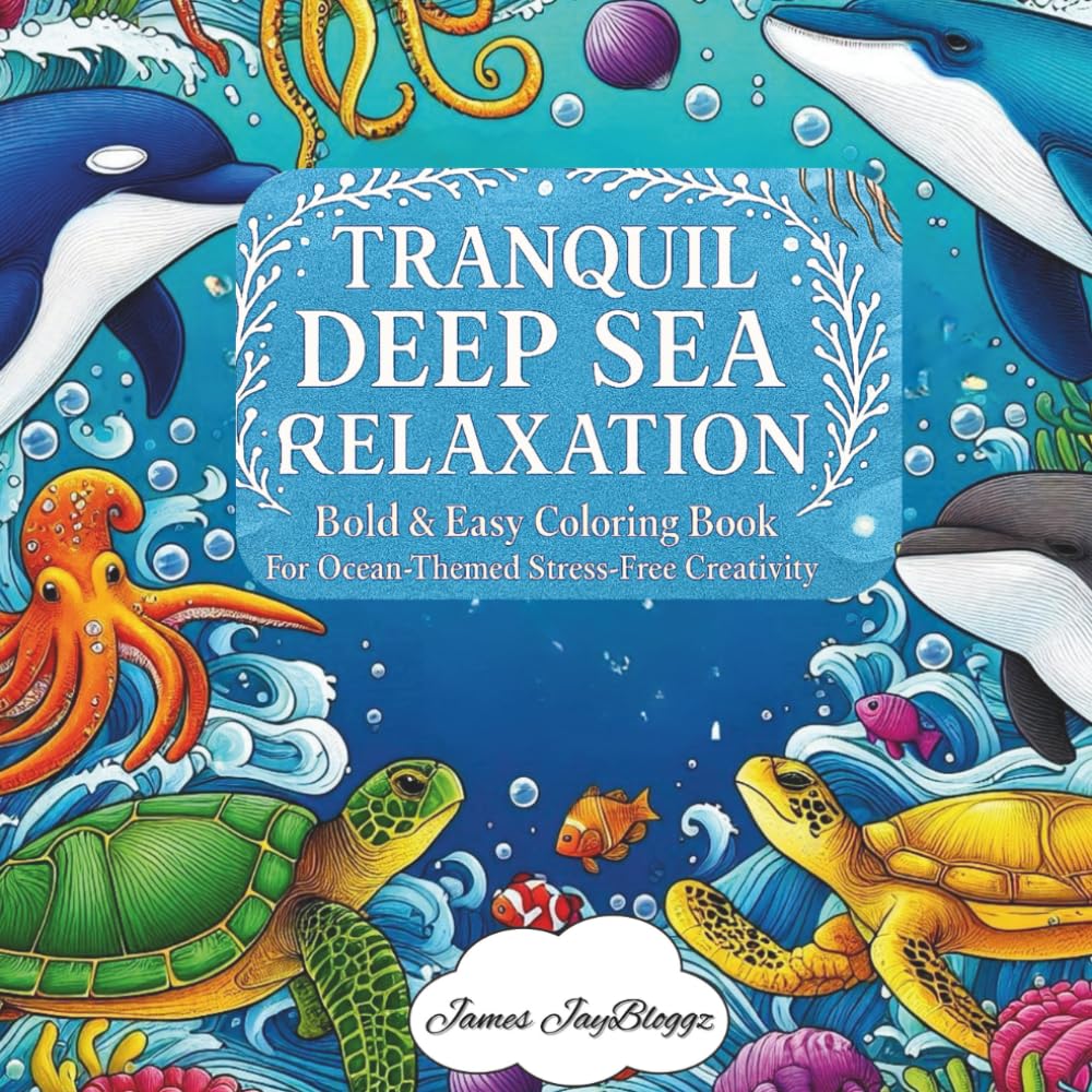 Tranquil Deep Sea Relaxation:: Bold & Easy Coloring Book For Ocean-Themed Stress-Free Creativity
