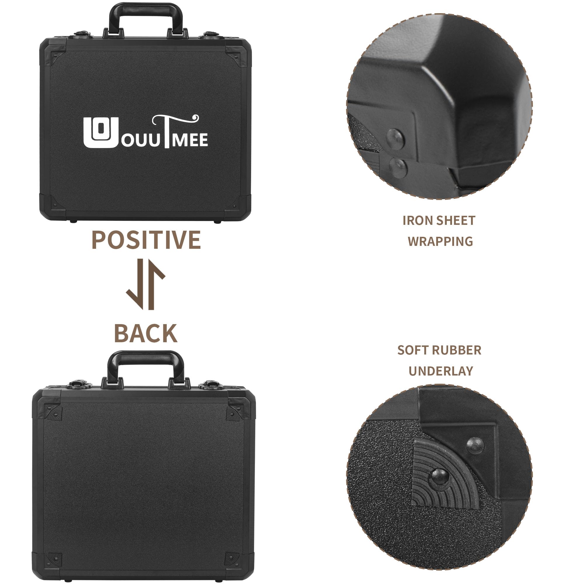 OUUTMEE Borsa per il trasporto con schiuma pre-cubo personalizzabile, lega di alluminio, struttura stabile, ideale per microfono, equimento, fotocamera, strumenti, registratori ecc