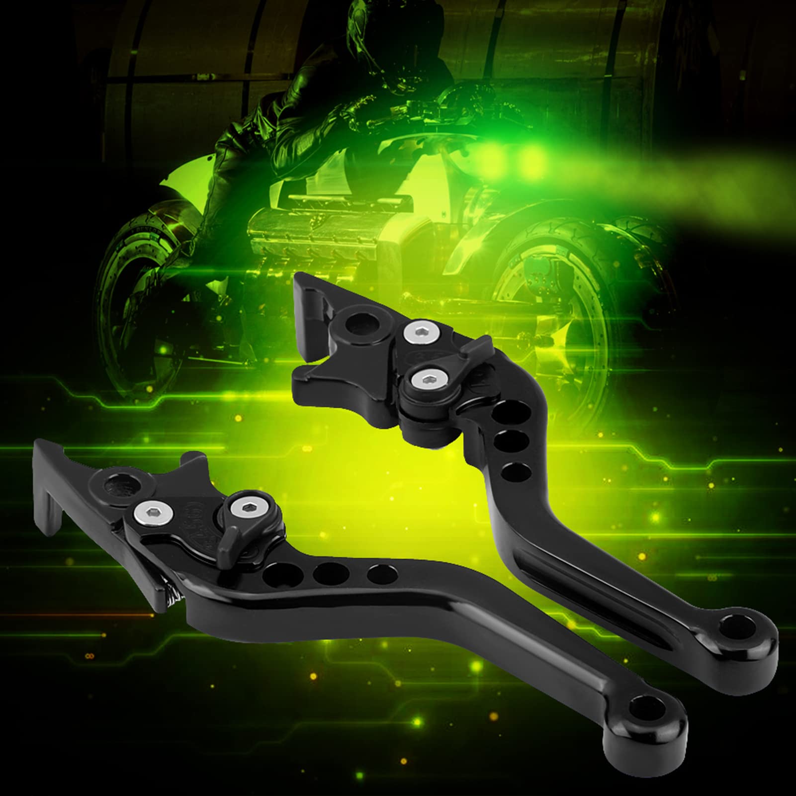 leve freno moto, 2 pezzi Leva frizione freno leva freno universale a doppio disco modificata per scooter moto da cross(Nero)
