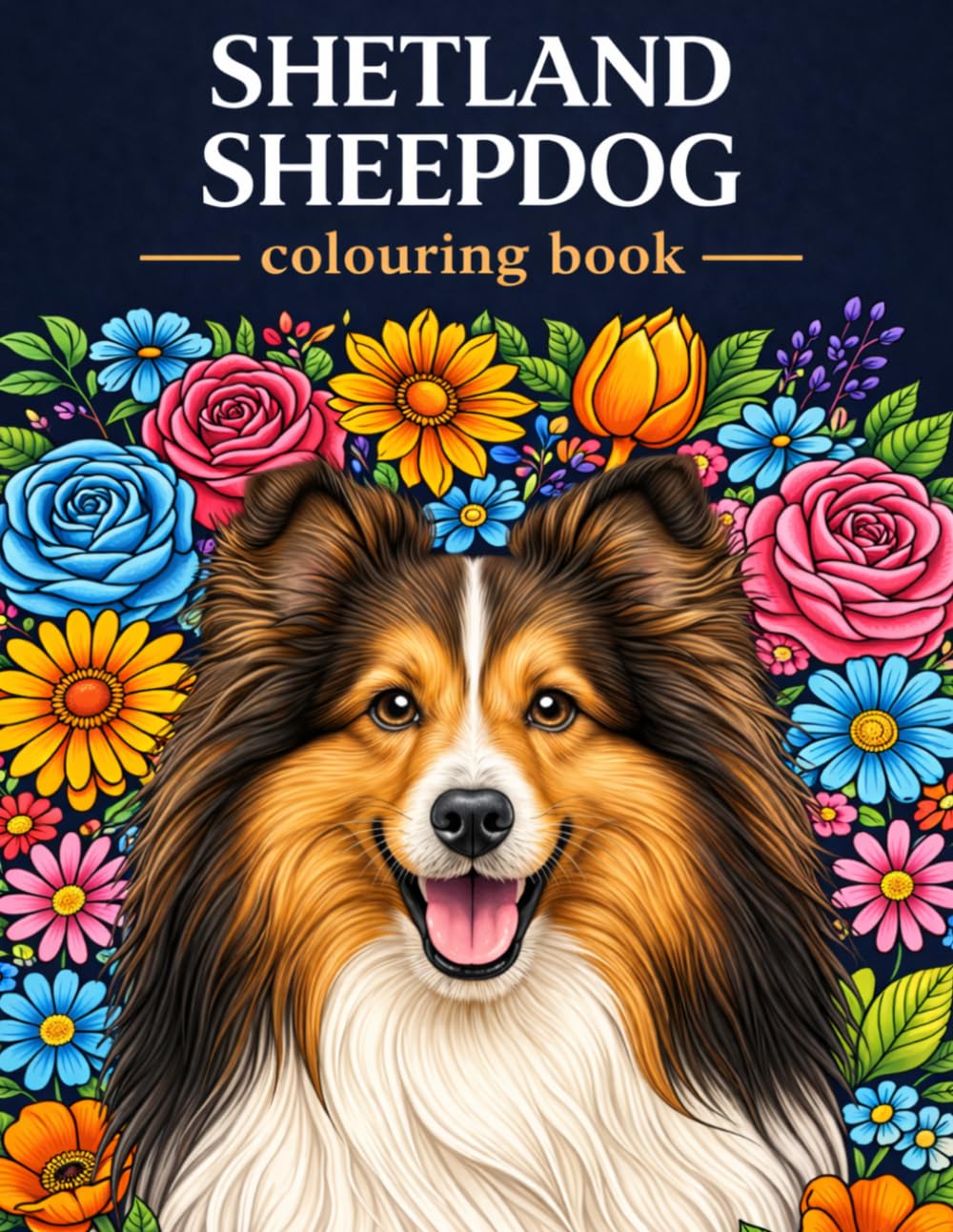 Shetland Sheepdog (Sheltie) Colouring Book: 50 Pages of Adorable Puppies and Beautiful Adult Dogs in Different Scenese (Dog Breed Colouring Books)