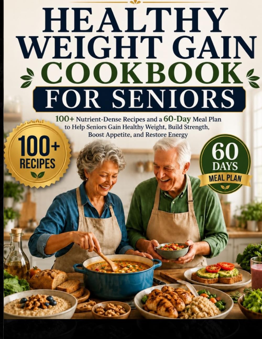 Healthy Weight Gain Cookbook for Seniors: 100+ Nutrient-Dense Recipes and a 60-Day Meal Plan to Help Seniors Gain Healthy Weight, Build Strength, Boost Appetite, and Restore Energy