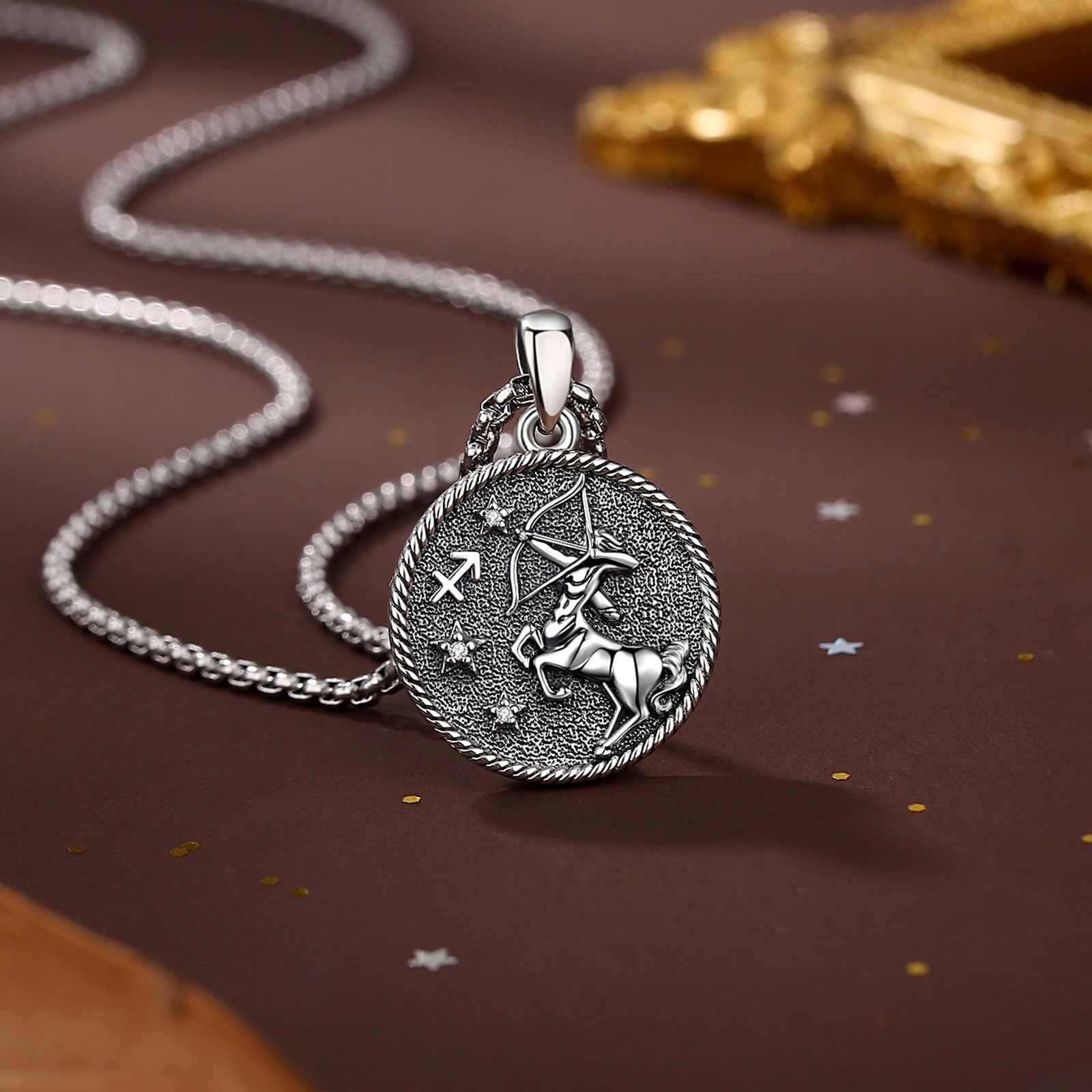 AEONSLOVE Collana Zodiaco Sagittario in Rame Argentato
