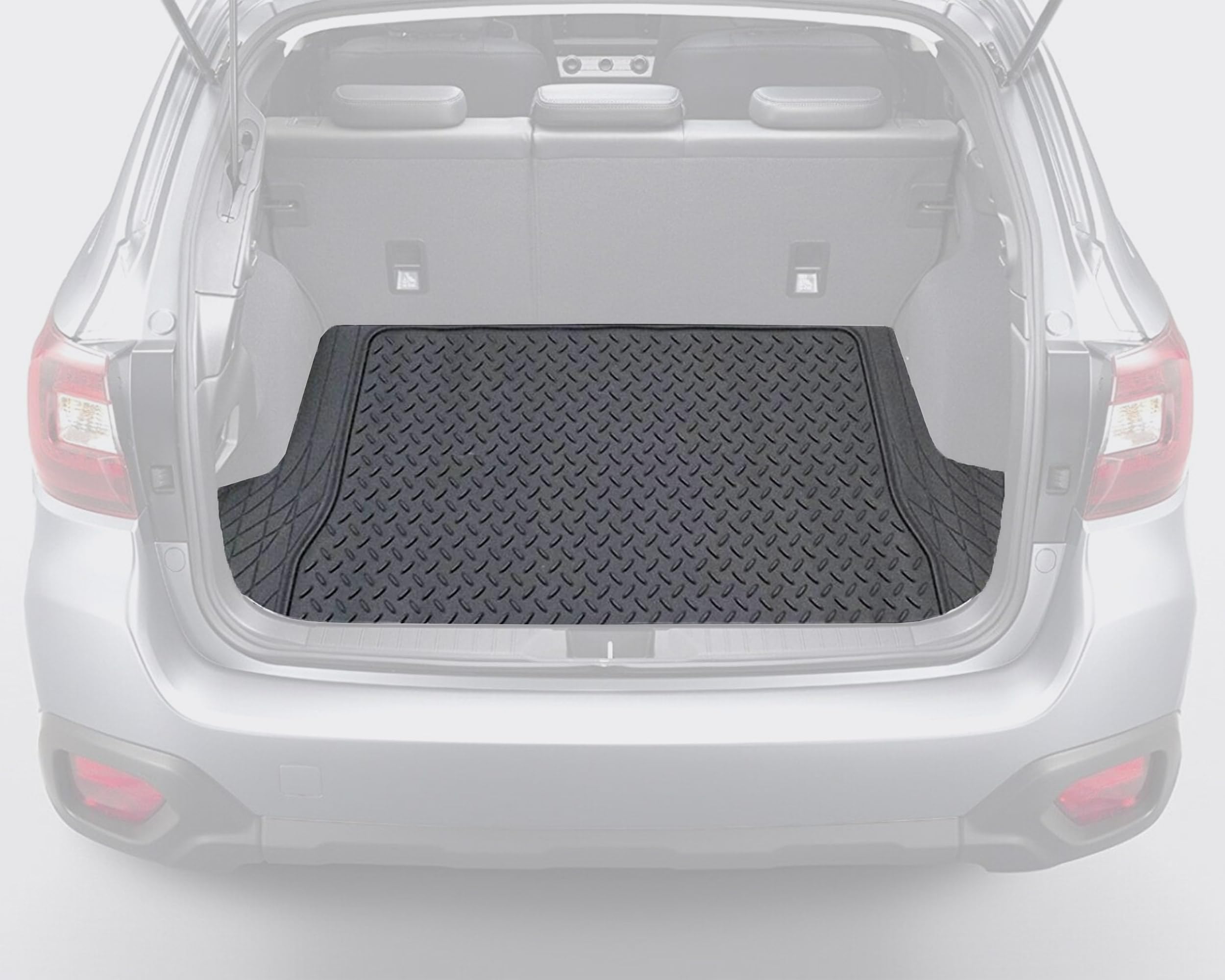 Auto Accessori Lupex - Tappetino per Bagagliaio baule Universale, misure 142 x 111 cm, Tappeto ritagliabile lungo le linee pre-indicate, in Gomma, colore Nero