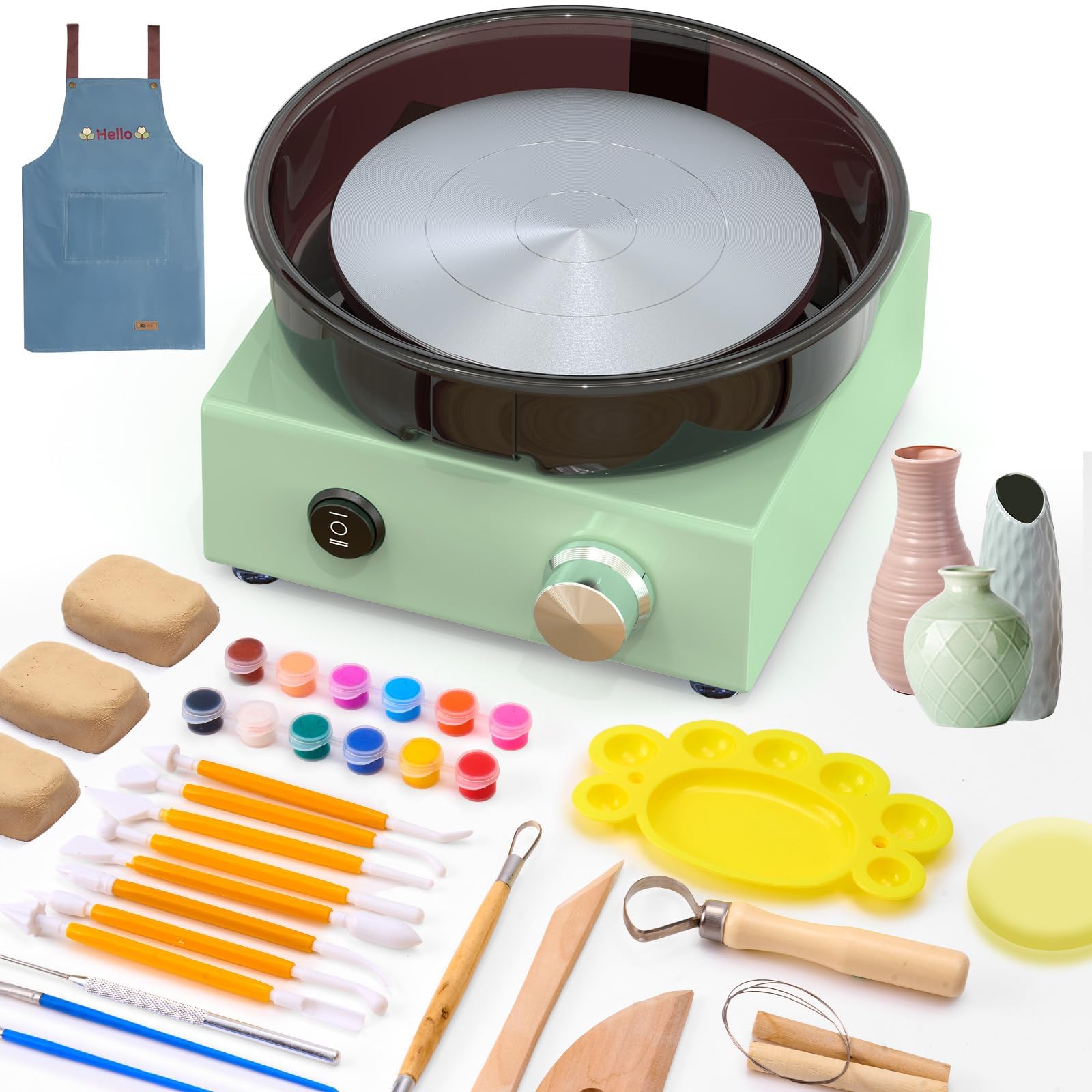 Mini zestaw kół garncarskich – 15 cm gramofon dwukierunkowy obrotowy glina, elektryczny z dla początkujących, ceramiczne narzędzie rzemieślnicze DIY