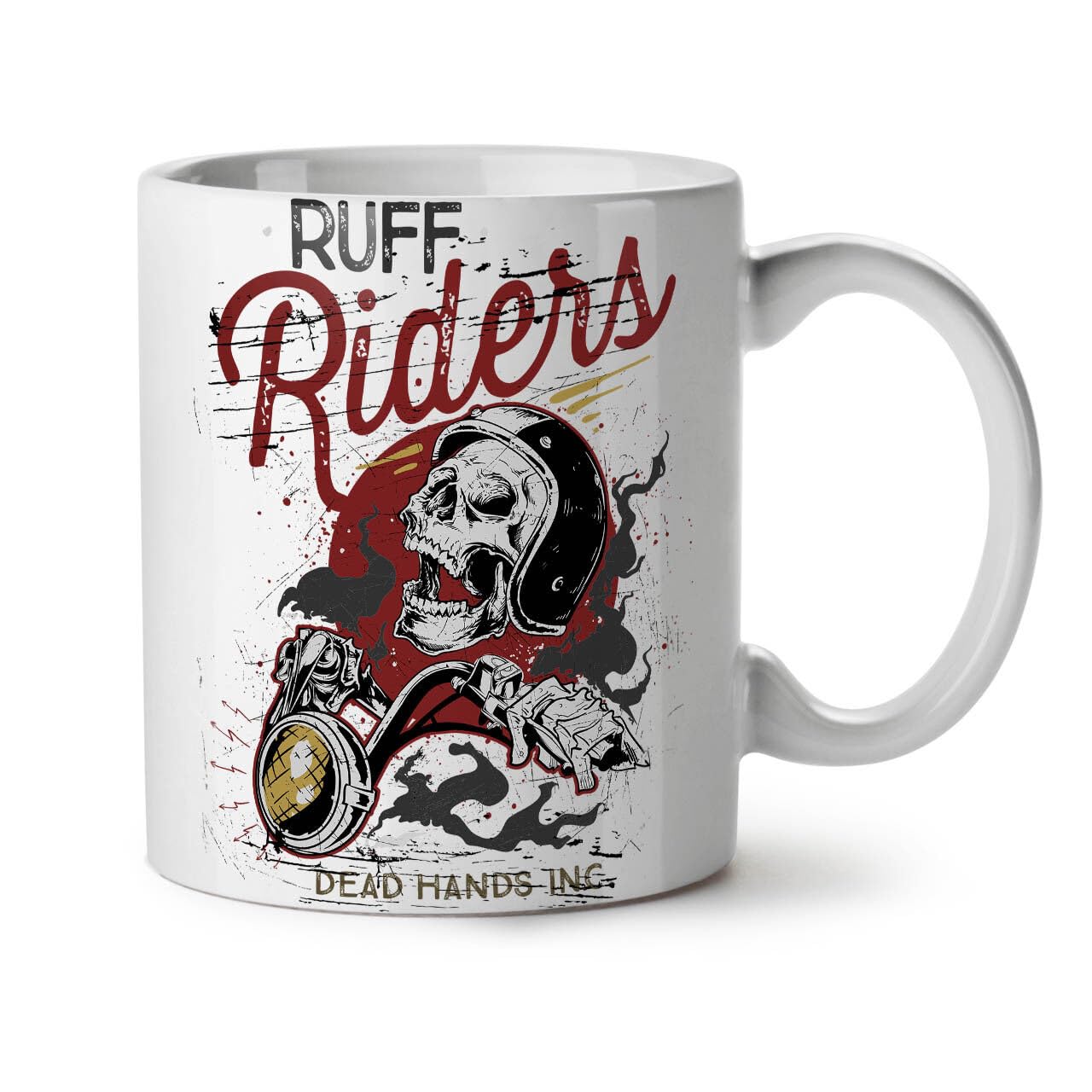 Riders Dead Hands Biker New White Tea Coffee Mug 11 oz Printed Coffee and Tea Ceramic Mug- 11OZ Ceramic Coffee Mug