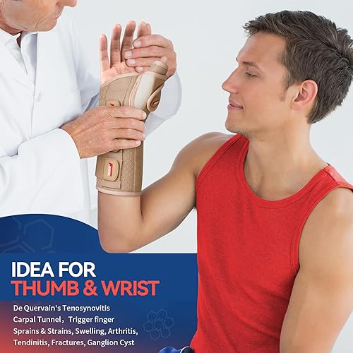 Miniatura 8 de FEATOL Muñequera para Túnel Carpiano con Soporte Nocturno, Férula de Espica para Pulgar de Mano Izquierda para Tenosinovitis de De Quervain