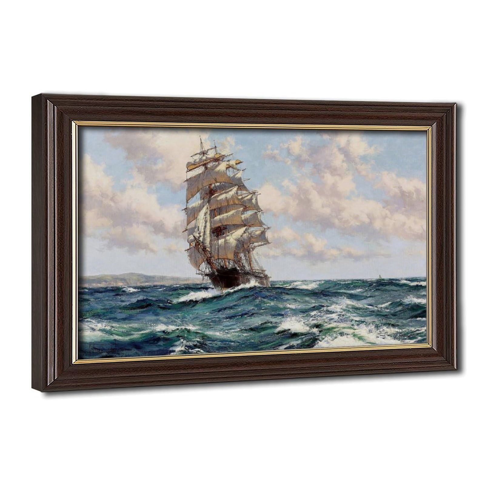WCYB Stretched Canvas Land Ho The Clipper Ship North America by Montague Dawson Sailing Ships Prints Posters Canvas Deco Paintings Wall Art For Office Livi