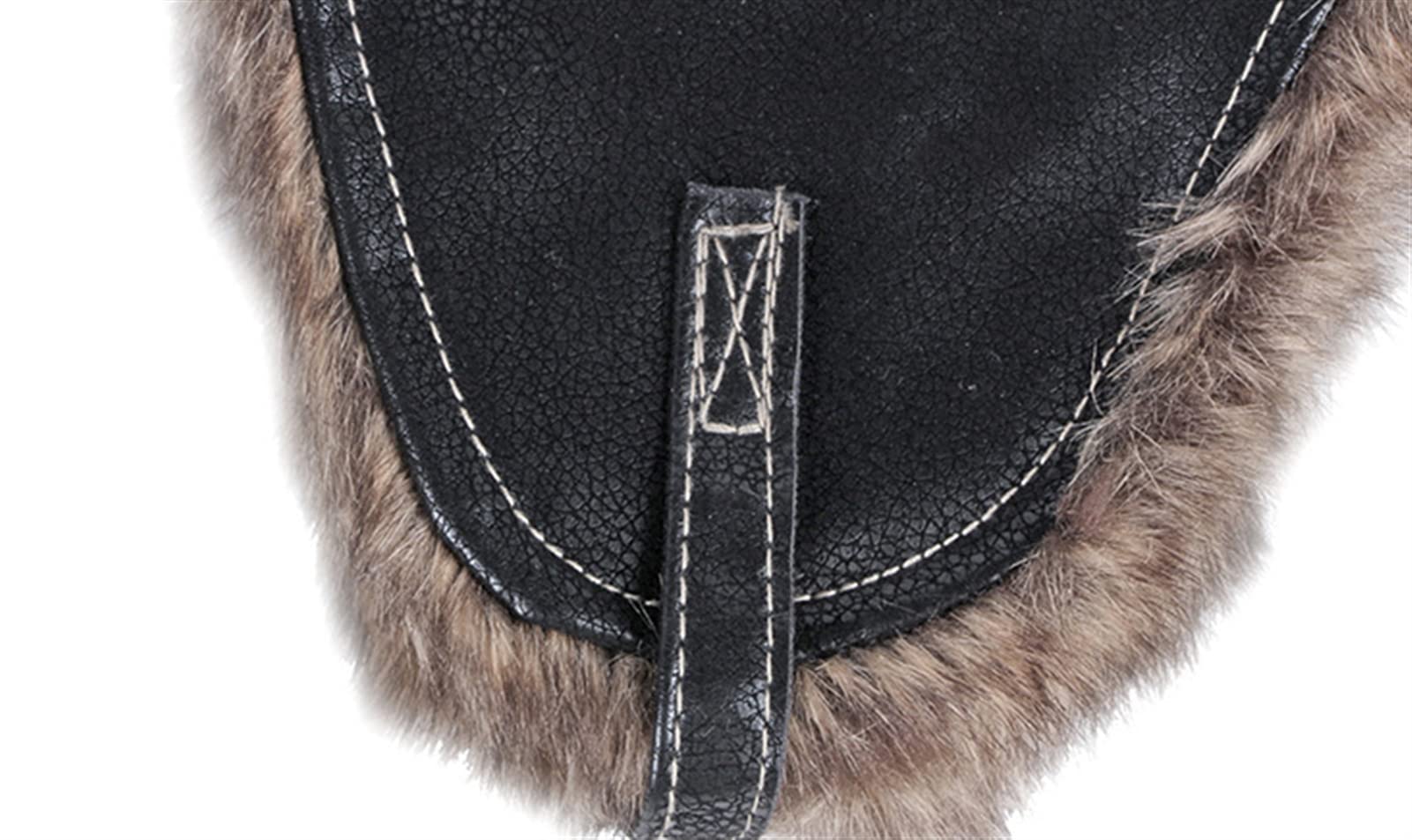 GIBZ Sombrero de Piel Sintética Hombre Mujere con Orejeras Gorro Ruso de Cuero para Invierno