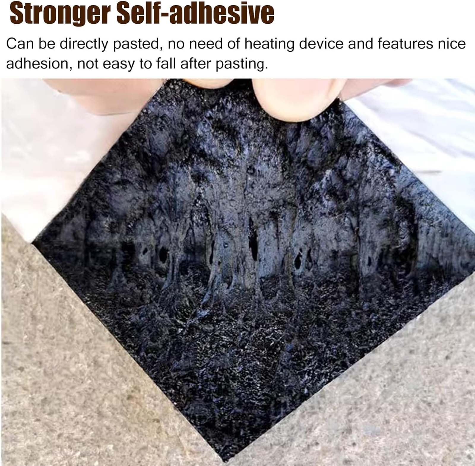 Rotolo Patch di Asfalto Autoadesivo per Tetto Nastro Sigillante Impermeabile Guaina Bituminosa Isolamento Termico Anti UV per Tetto Parasole Pavimento Cucina Grondaie