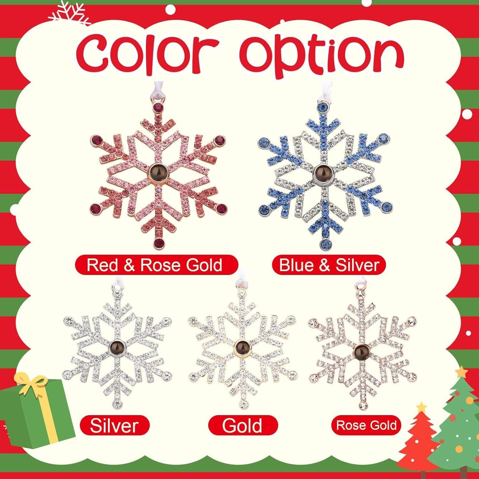 Personalizzato Natale ornamenti con immagine interno 2025, fiocco di neve Projection pallina natalizia coppie