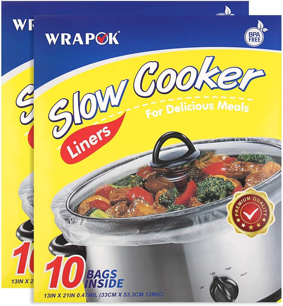 WRAPOK Slow Cooker Liners Cooking Bags BPA Free for Oval or