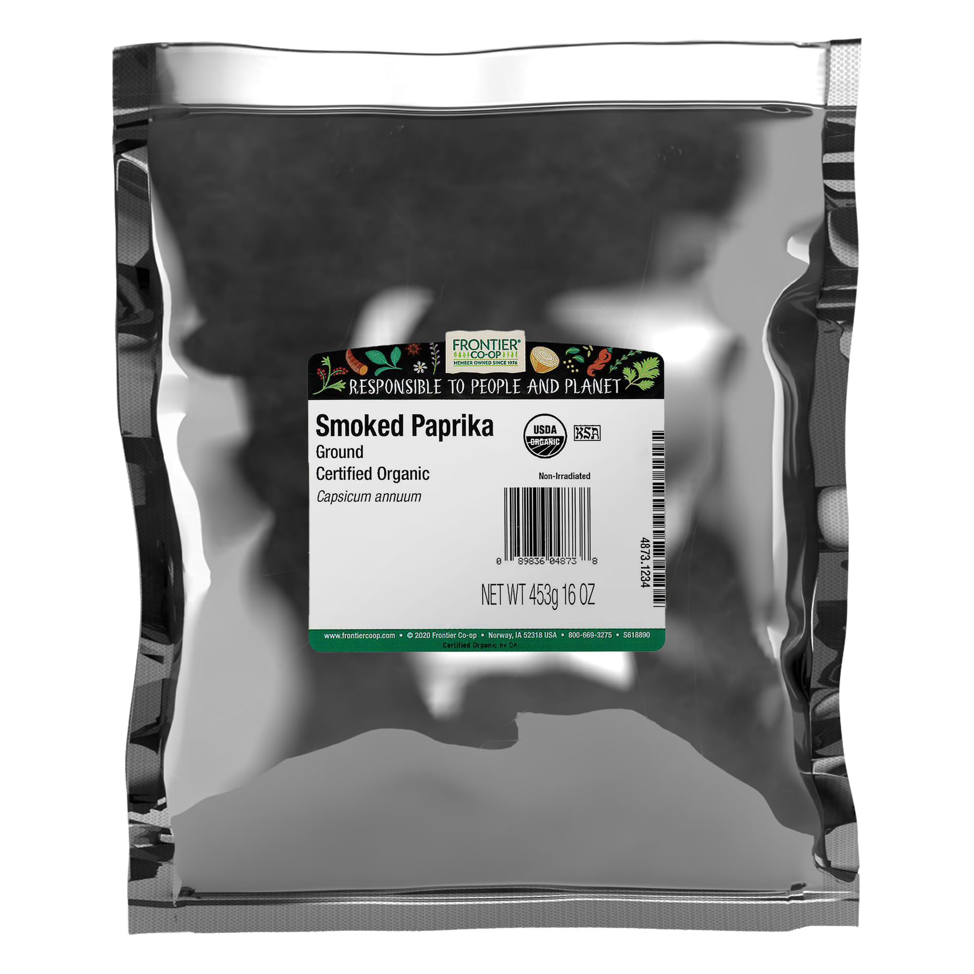 Organic Ground Smoked Paprika 1lb Bulk Bag - Spanish Paprika Powder Seasoning - Restaurant Supply